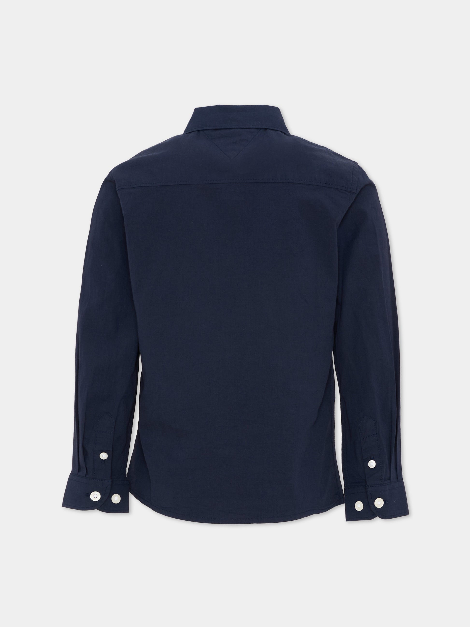 Camicia blu per bambino con Tommy flag,Tommy Hilfiger Junior,KB0KB06965 C87