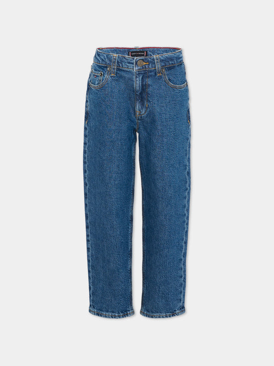 Jeans denim per bambino con Tommy flag,Tommy Hilfiger Junior,KB0KB09707 1A7