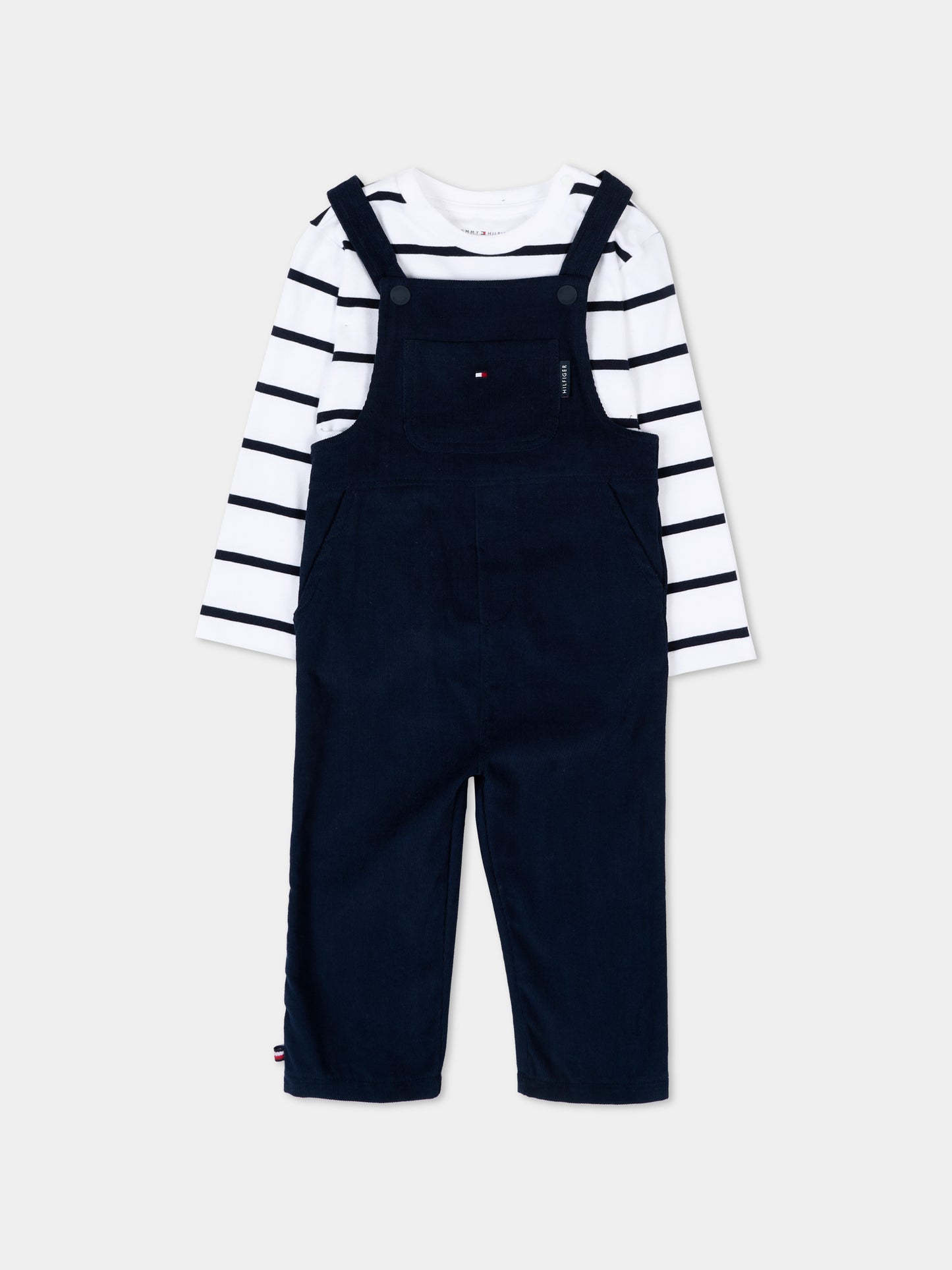 Salopette blu per neonato con Tommy Flag,Tommy Hilfiger Junior,KN0KN02107 C1G