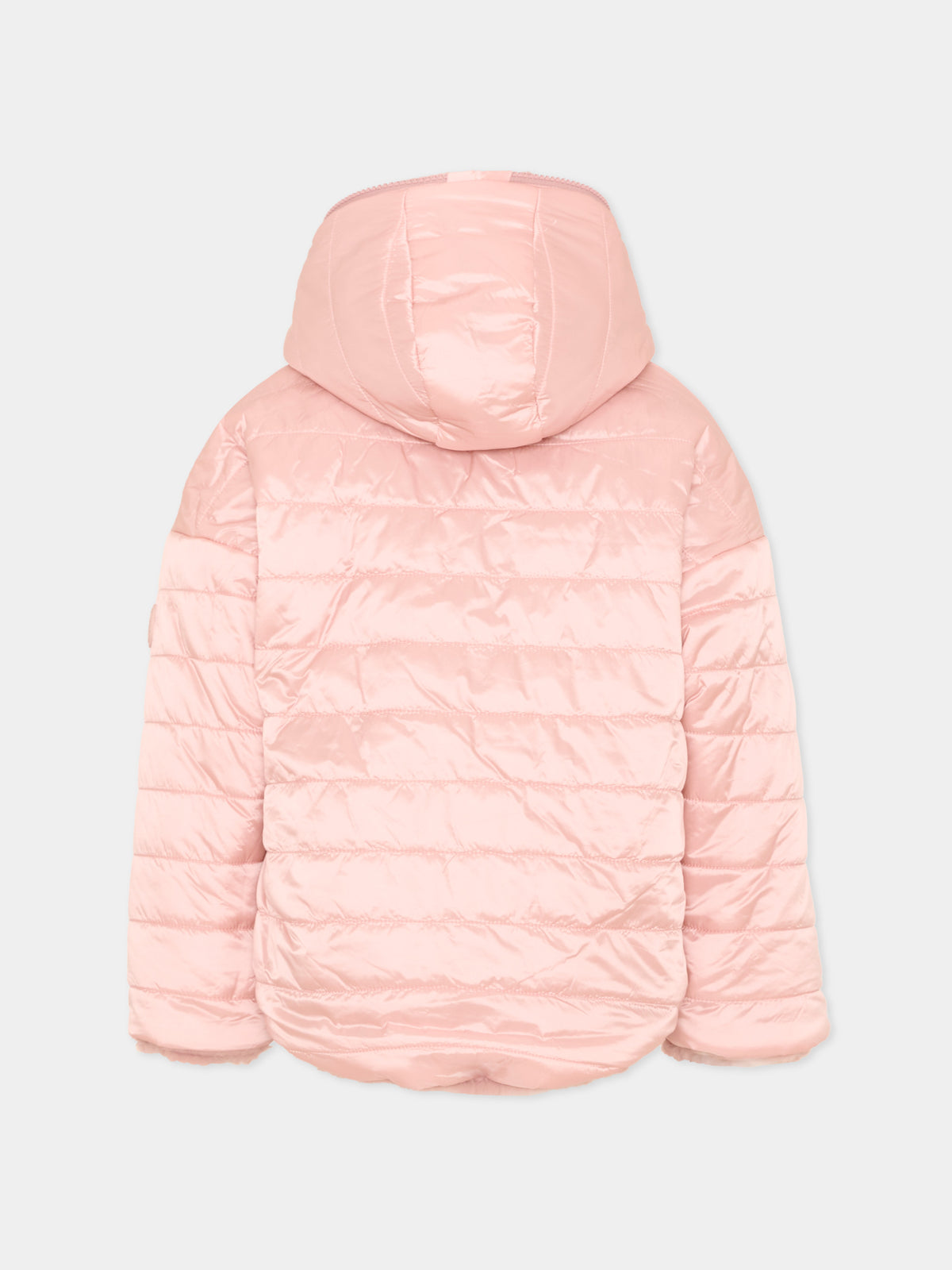 Ecopelliccia rosa per bambina con cappuccio,Save The Duck Kids,J31153G FURY23 80007
