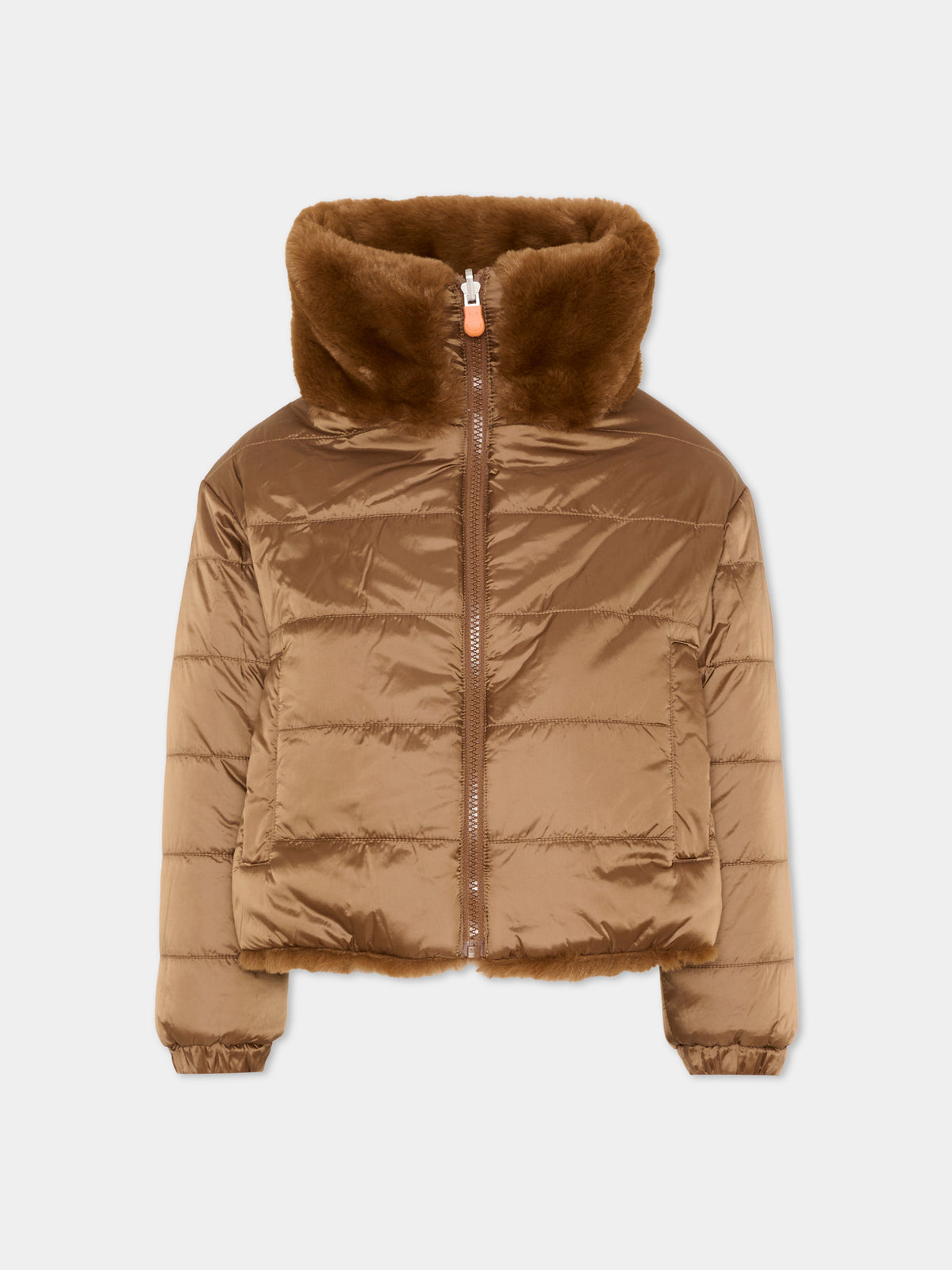 Ecopelliccia marrone per bambina,Save The Duck Kids,J31352G FURY23 40054