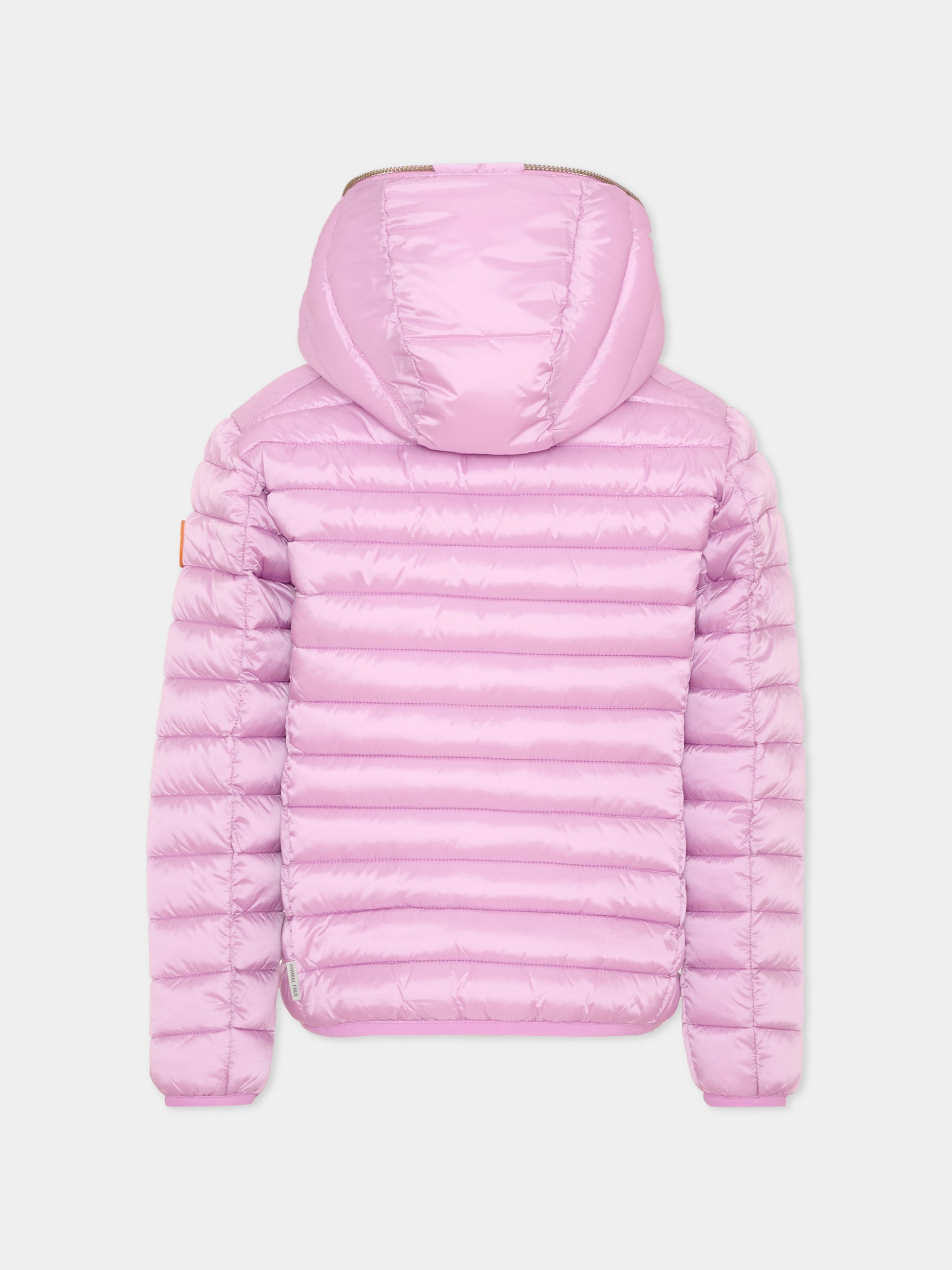 Piumino rosa per bambina con cappuccio,Save The Duck Kids,J32310G IRIS21 80055