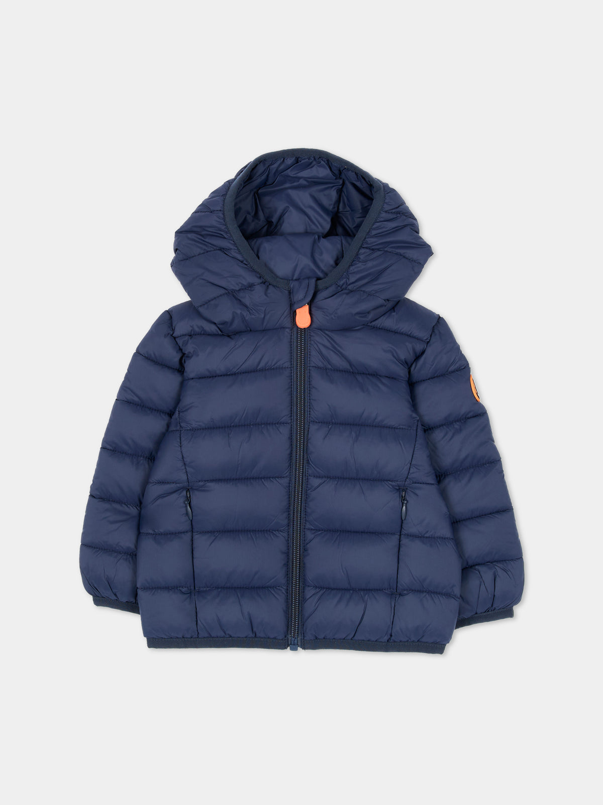 Piumino blu per neonati con cappuccio,Save The Duck Kids,I33229X GIGA23 90000
