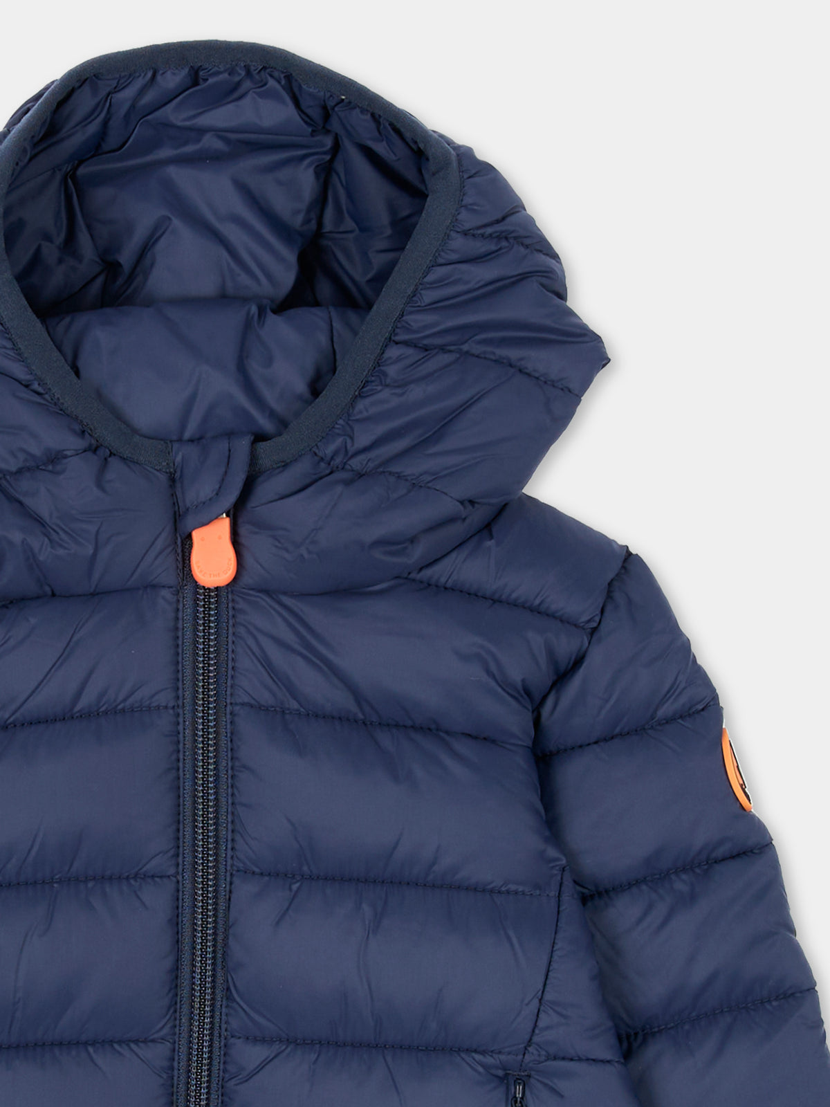Piumino blu per neonati con cappuccio,Save The Duck Kids,I33229X GIGA23 90000