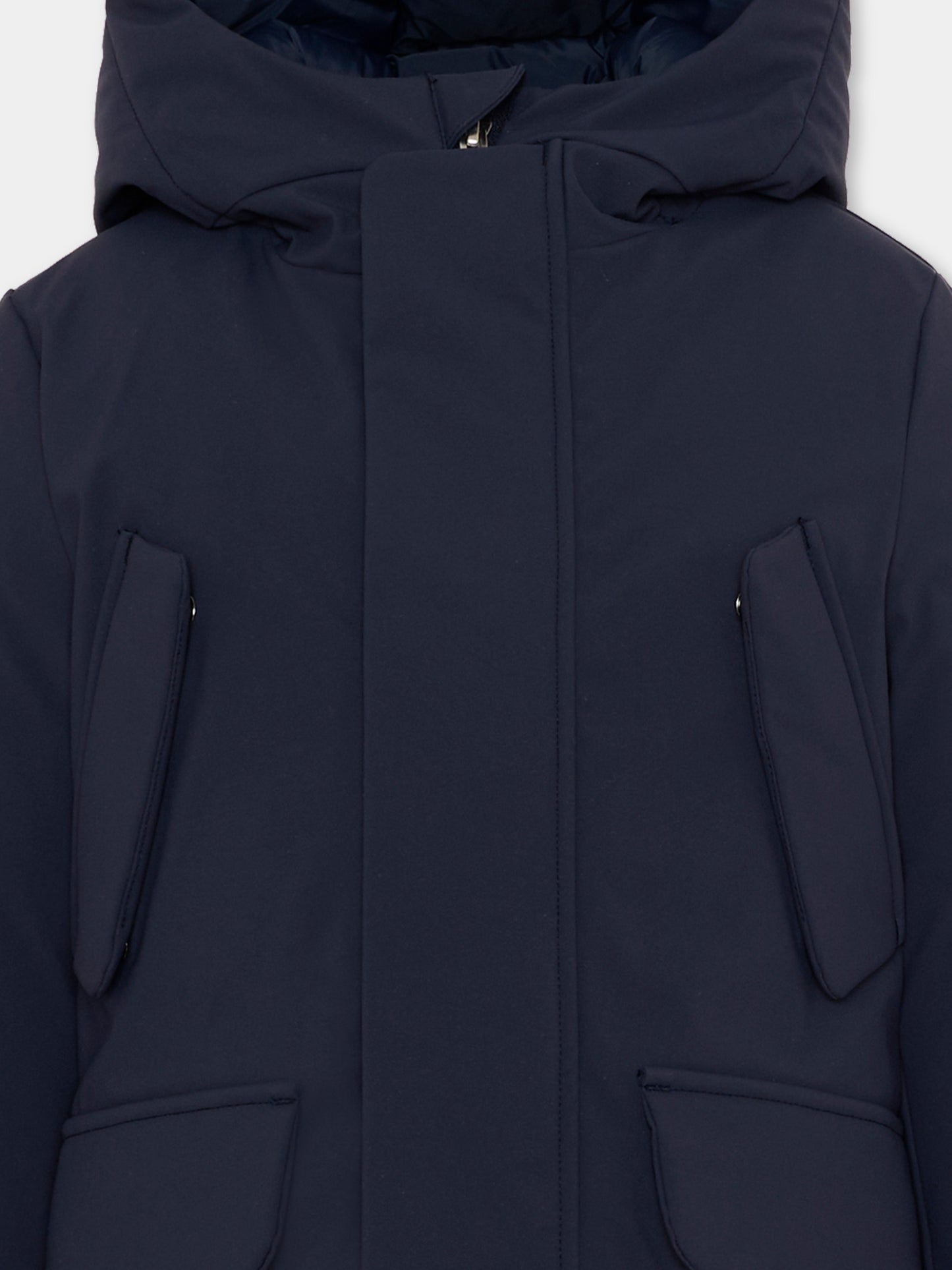 Piumino Theo blu per bambino con logo,Save The Duck Kids,P43180B SMEG21 90000