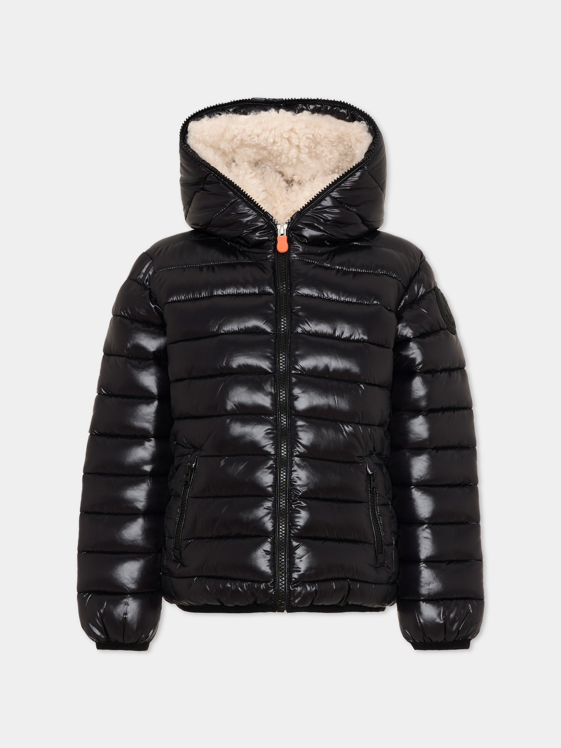 Piumino Gavin nero per bambini con logo,Save The Duck Kids,J30947B LOVE21 10000