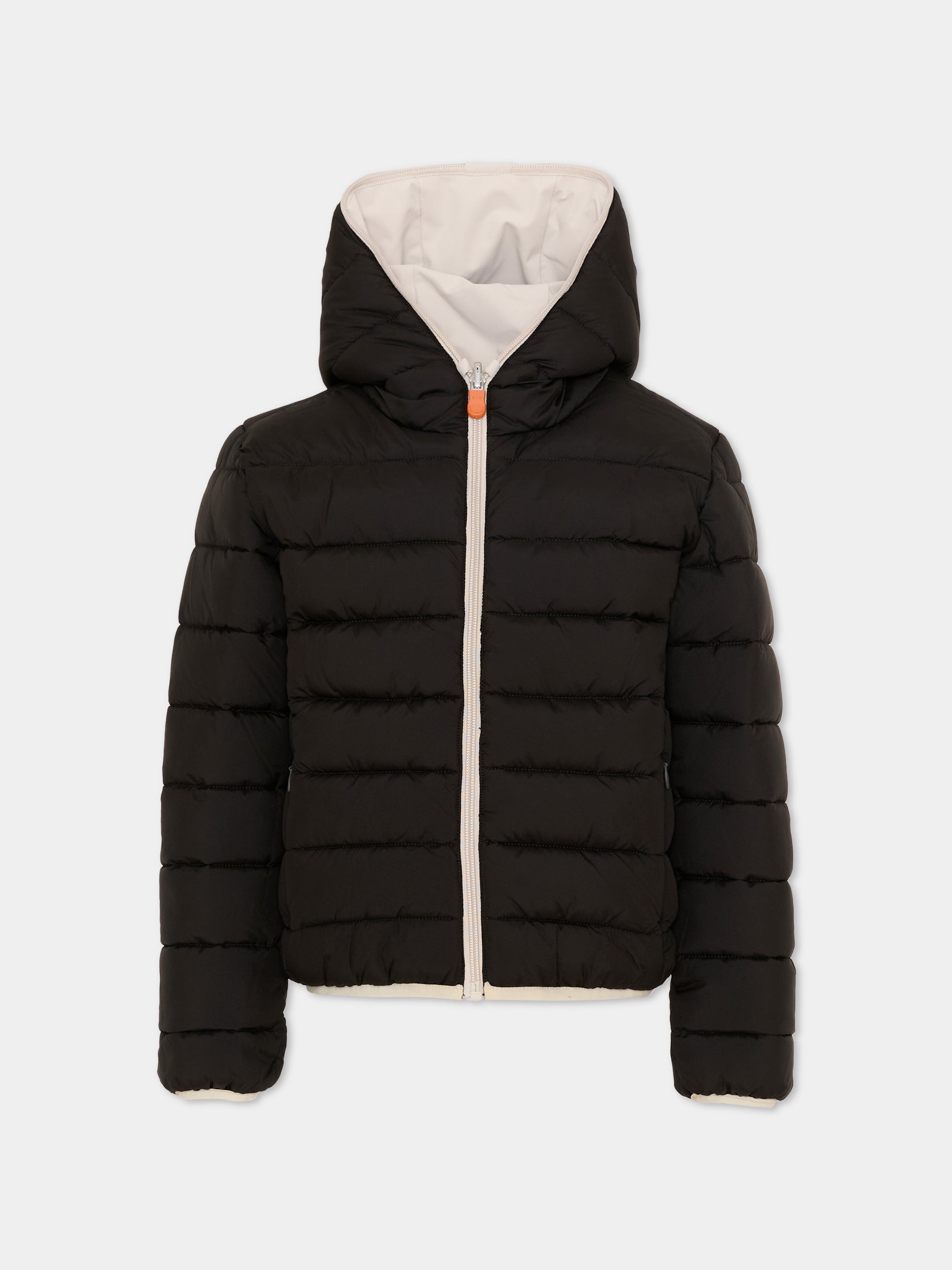 Piumino Oliver beige per bambini con logo,Save The Duck Kids,J33600B MATT21 40019