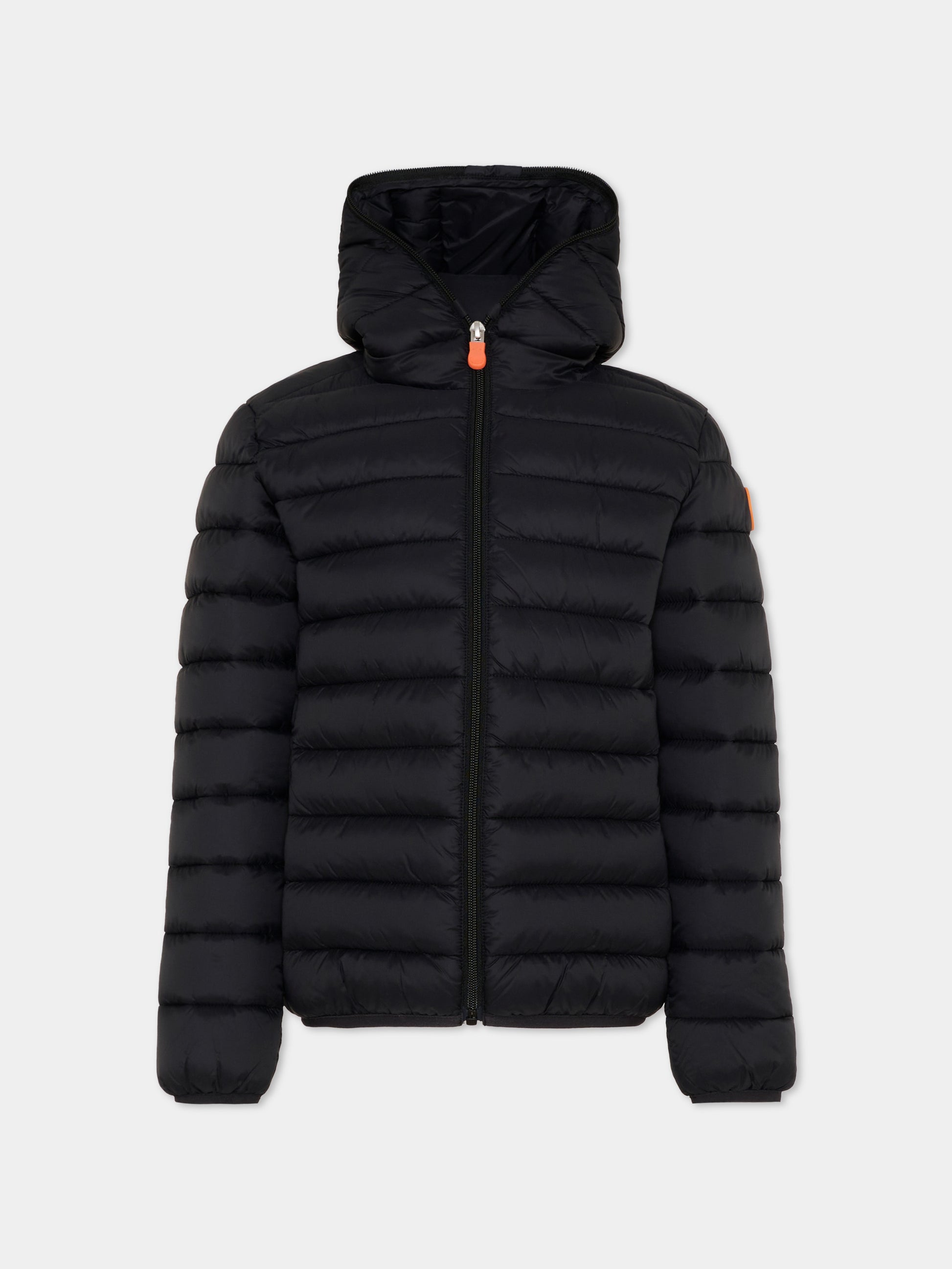 Piumino nero Lily per bambini con logo,Save The Duck Kids,J32310G GIGA21 10000