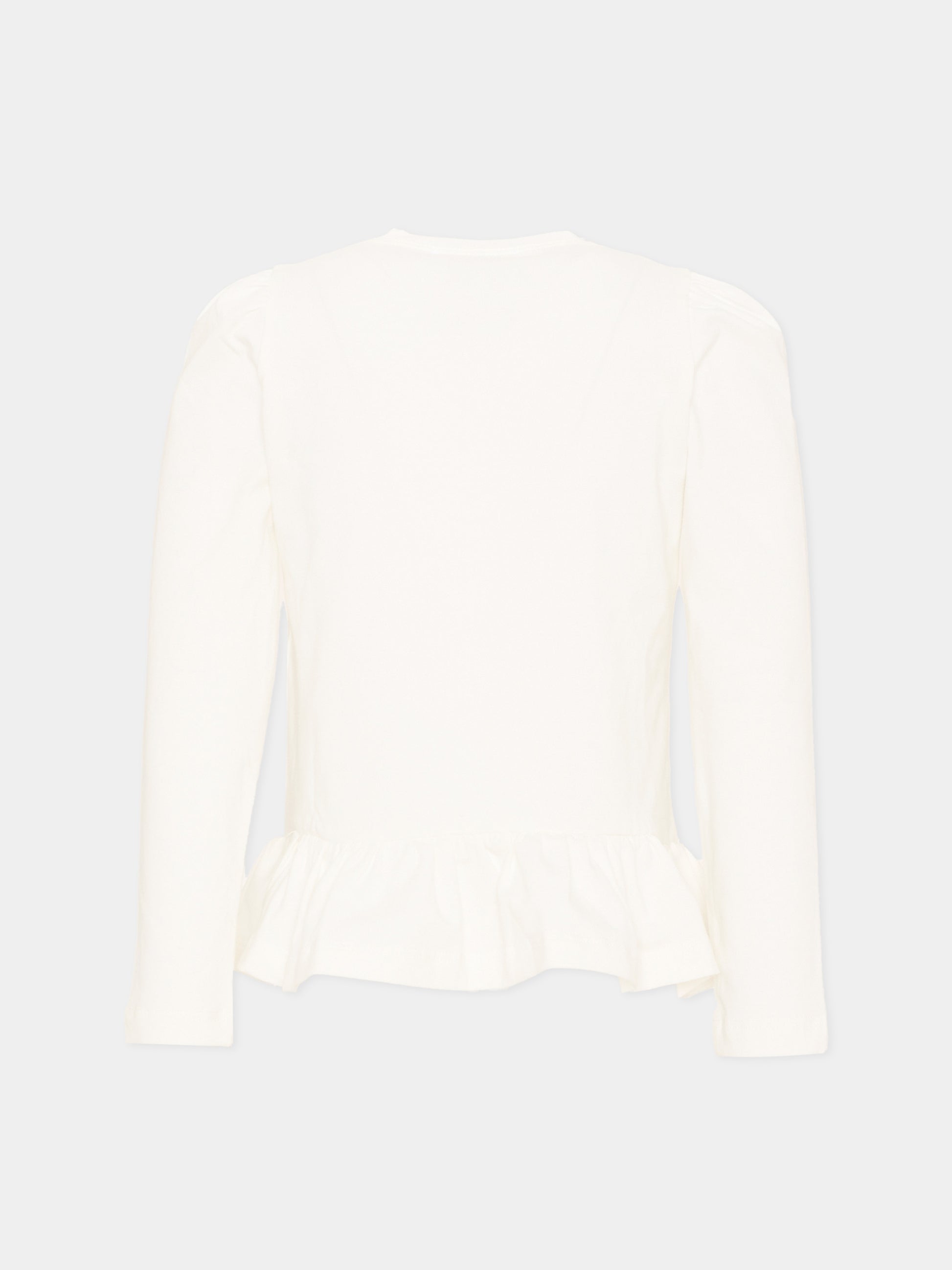 T-Shirt avorio per bambina con logo,Monnalisa,11F622 6202 0001