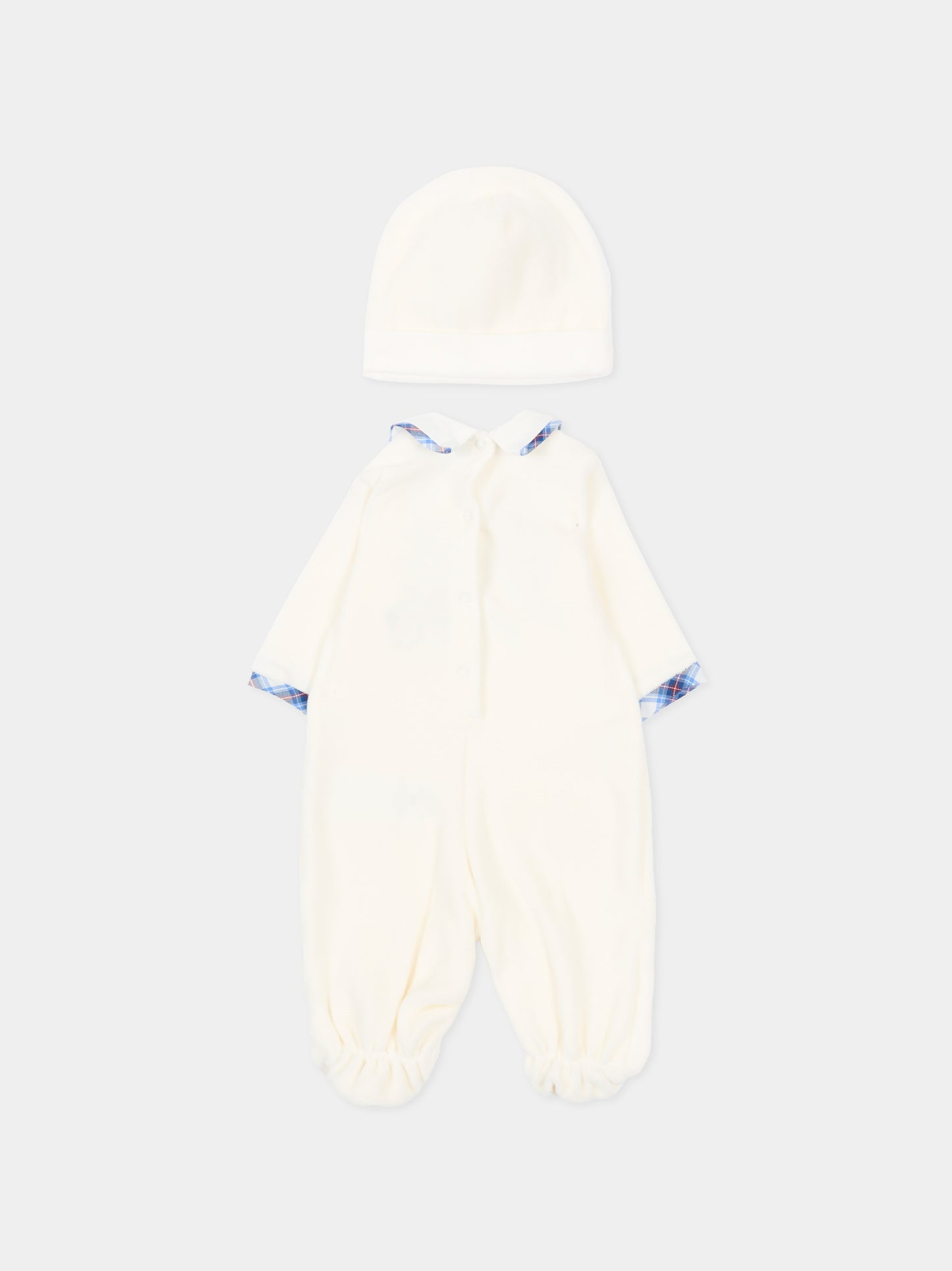 Set tutina avorio per neonato con ricami,Monnalisa,22F506 6002 0001