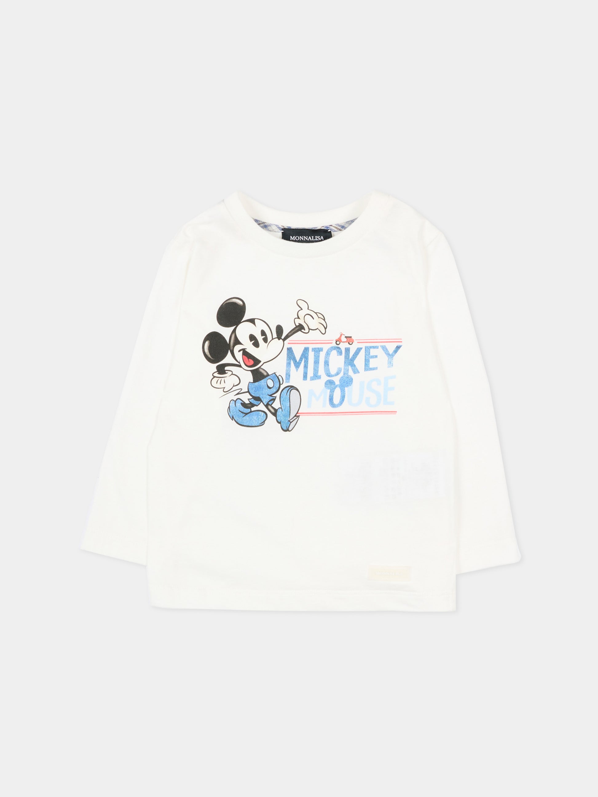 T-Shirt bianca per neonato con Mickey Mouse,Monnalisa,28F609 6203 0001