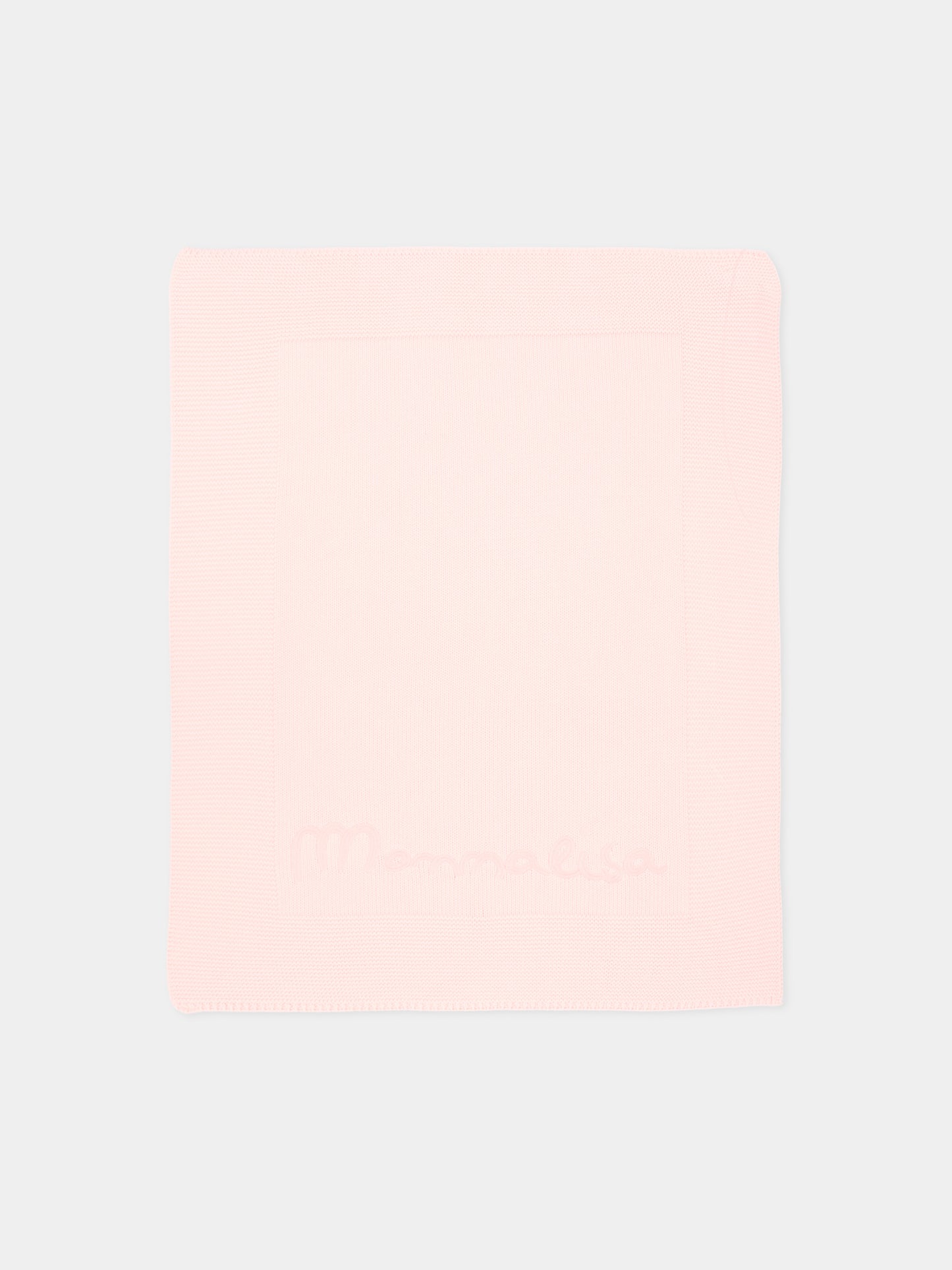 Coperta rosa per neonata con logo,Monnalisa,35F003 6083 091C