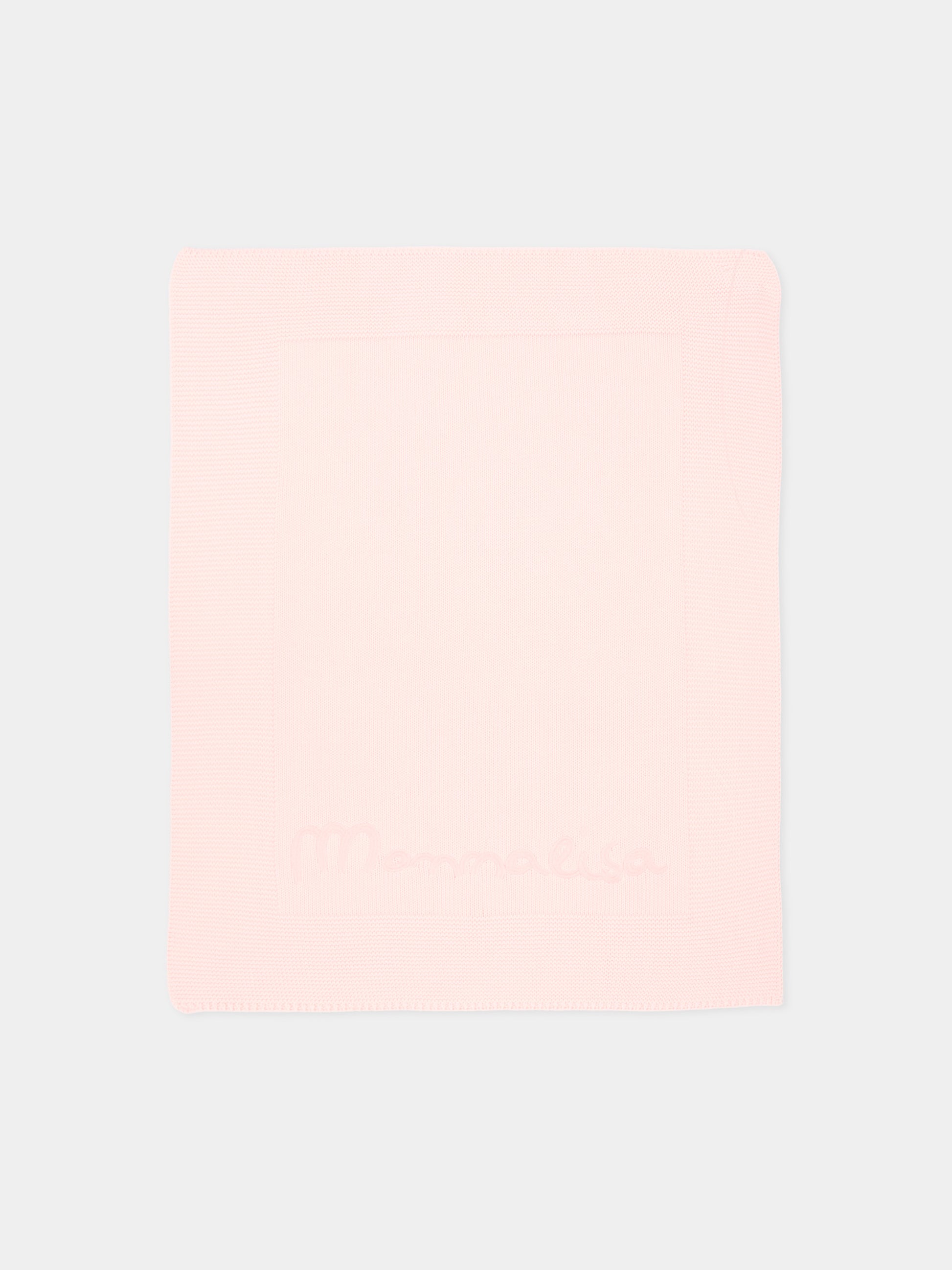 Coperta rosa per neonata con logo,Monnalisa,35F003 6083 091C