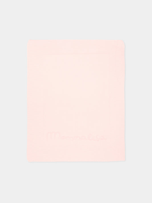 Coperta rosa per neonata con logo,Monnalisa,35F003 6083 091C