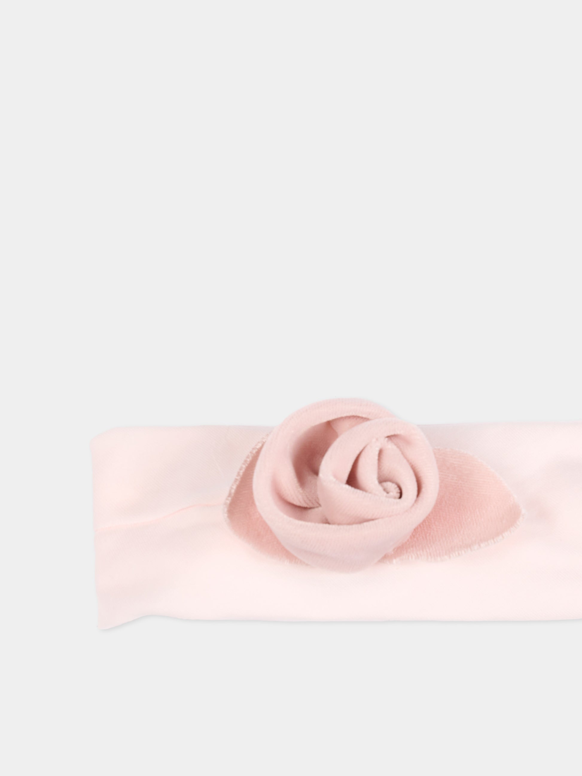 Fascia rosa per neonata con rosa,Monnalisa,73F006 6803 0092