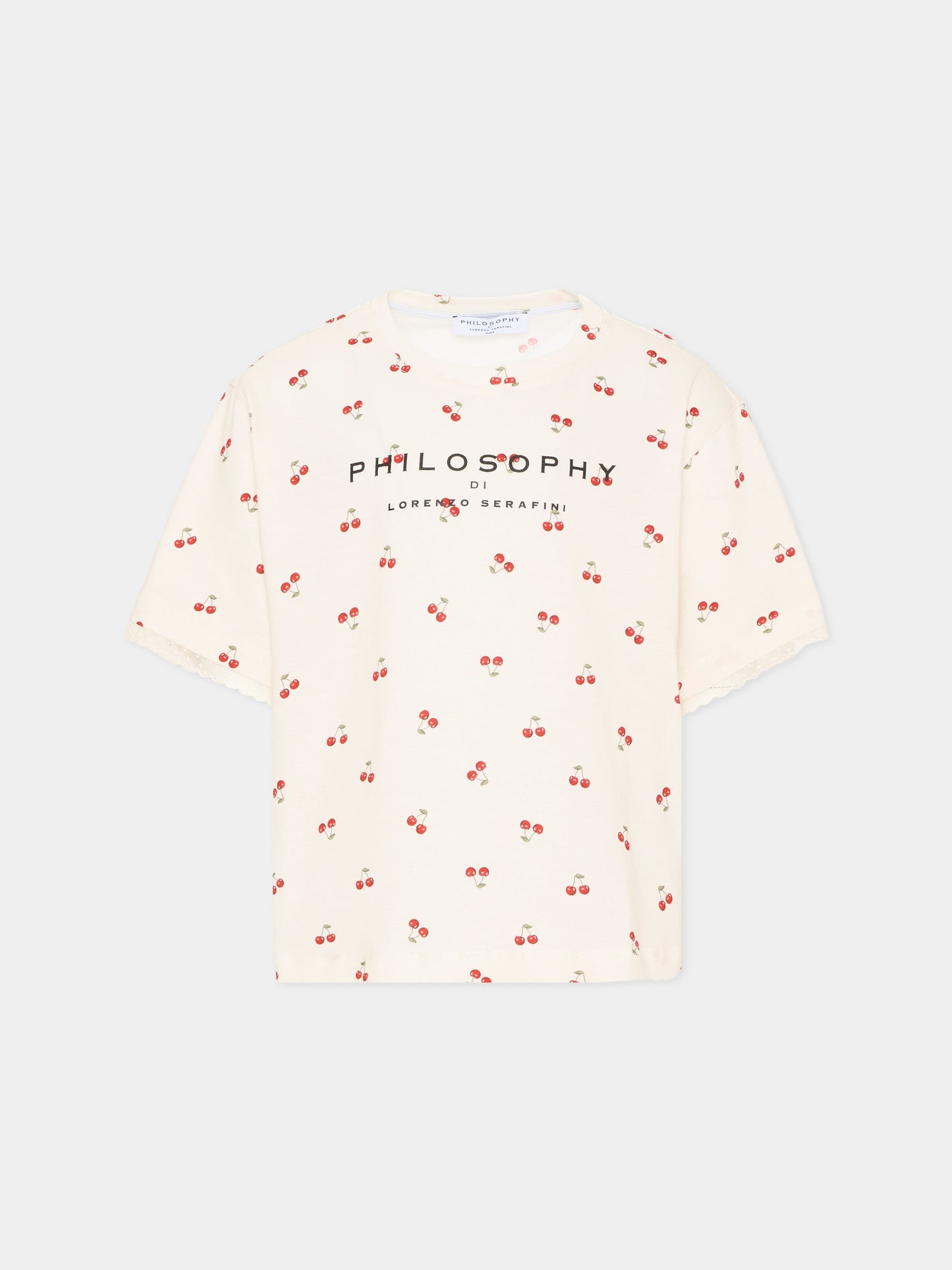 T-Shirt multicolor per bambina con ciliegie,Philosophy,I1F611 6607 P243