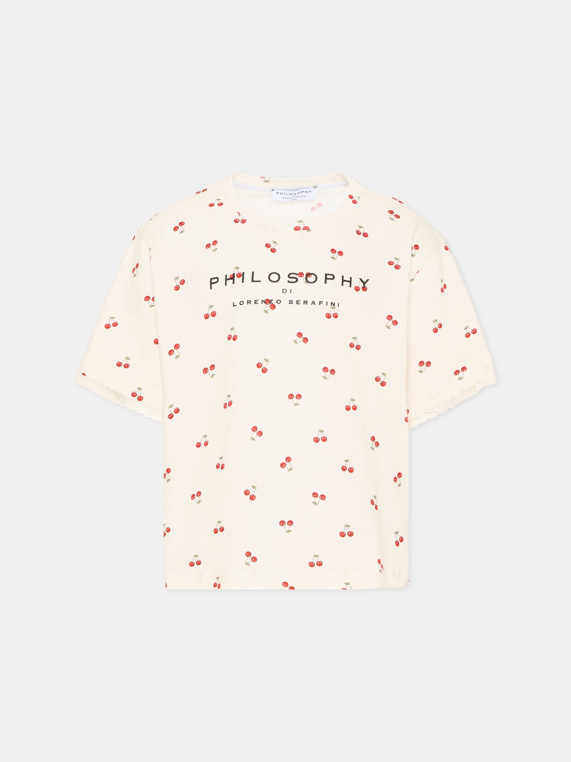 T-Shirt multicolor per bambina con ciliegie,Philosophy,I1F611 6607 P243