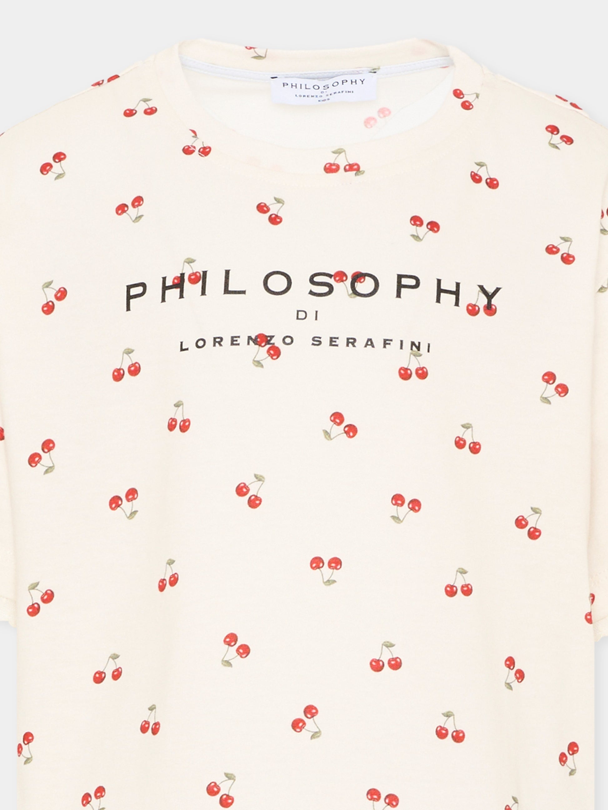 T-Shirt multicolor per bambina con ciliegie,Philosophy,I1F611 6607 P243