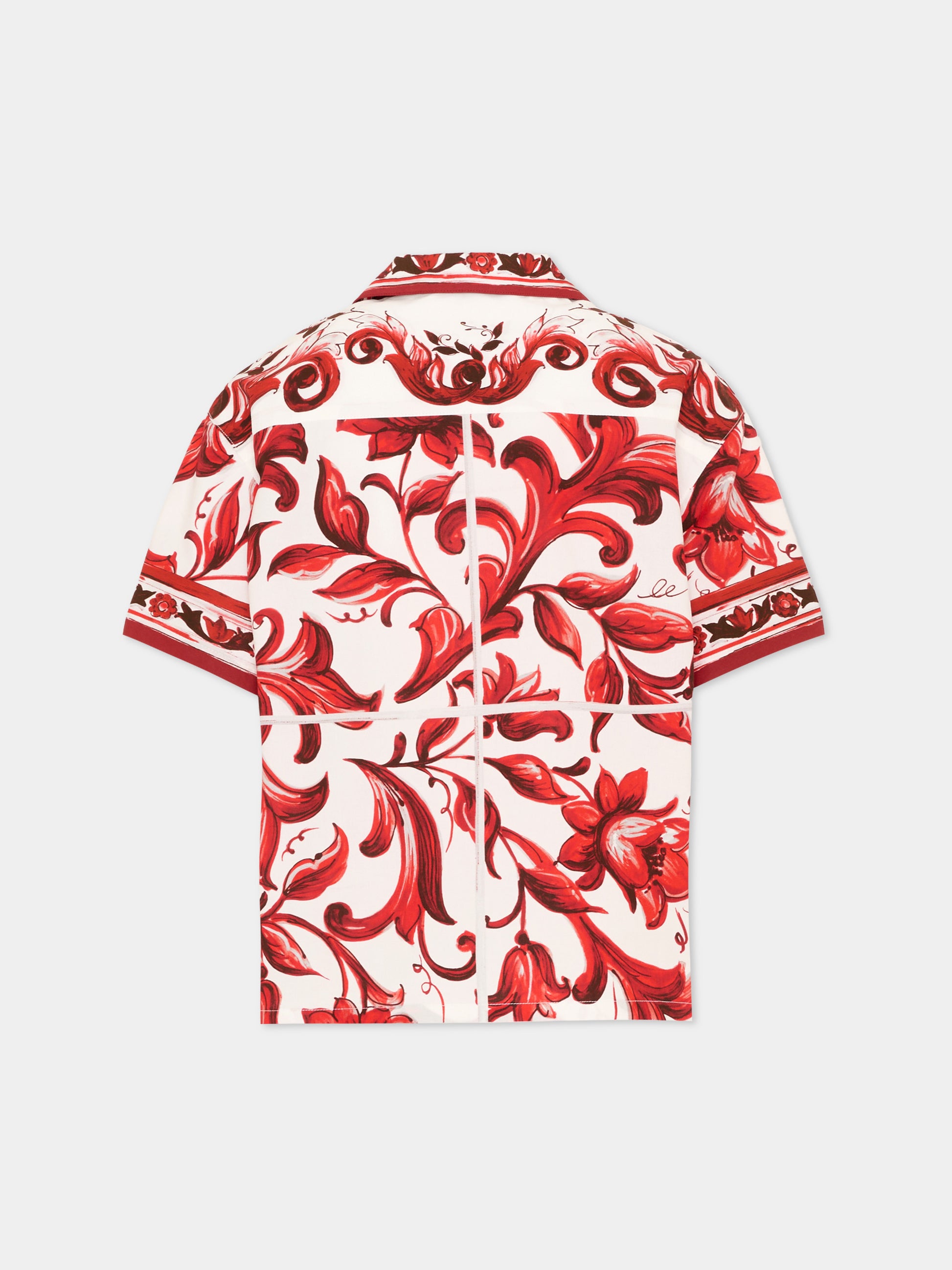 Camicia rossa baroque per bambino,Dolce & Gabbana Kids,L44S94 FI5OI I63TN
