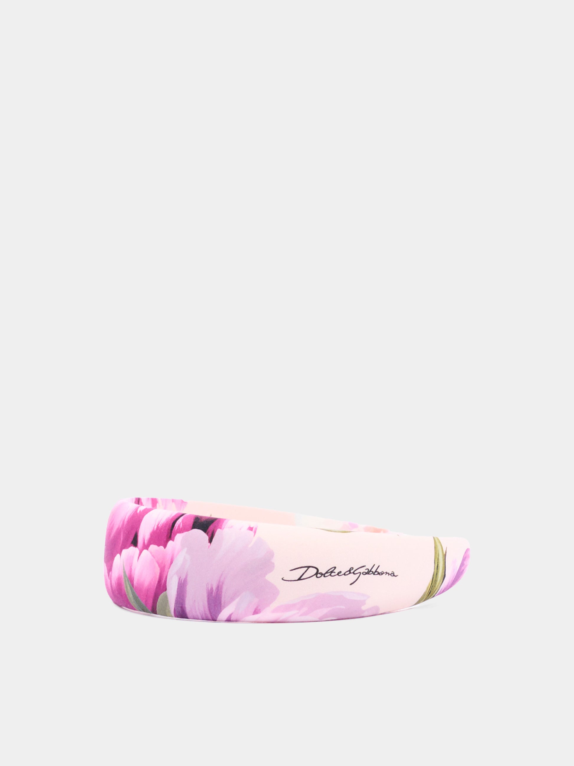 Cerchietto rosa per bambina floreale,Dolce & Gabbana Kids,LB3L54 G7QZX HF6FZ