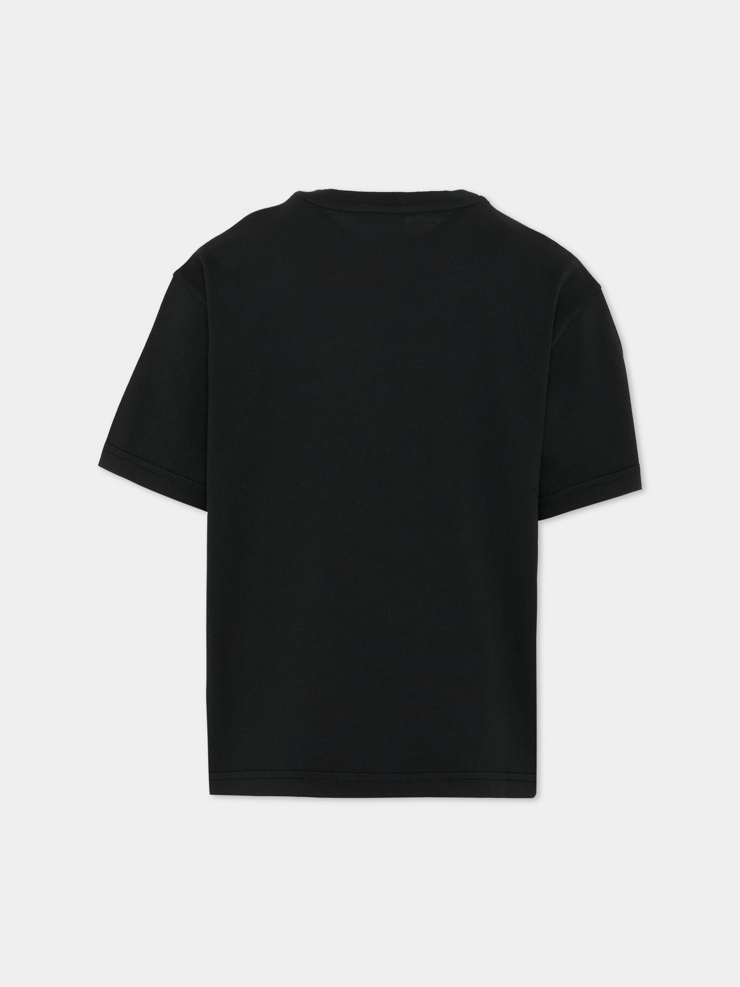 T-Shirt nera per bambino con logo,Dolce & Gabbana Kids,L4JTHV G7Q0T N0000