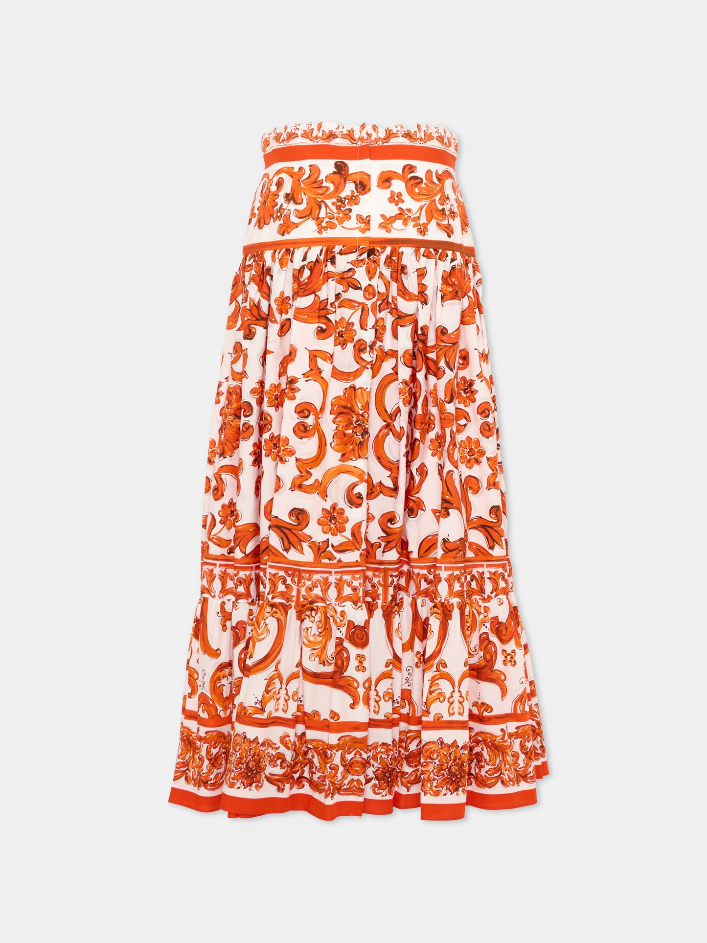 Gonna arancione baroque per bambina,Dolce & Gabbana Kids,L56I02 G7P4J IO5DQ
