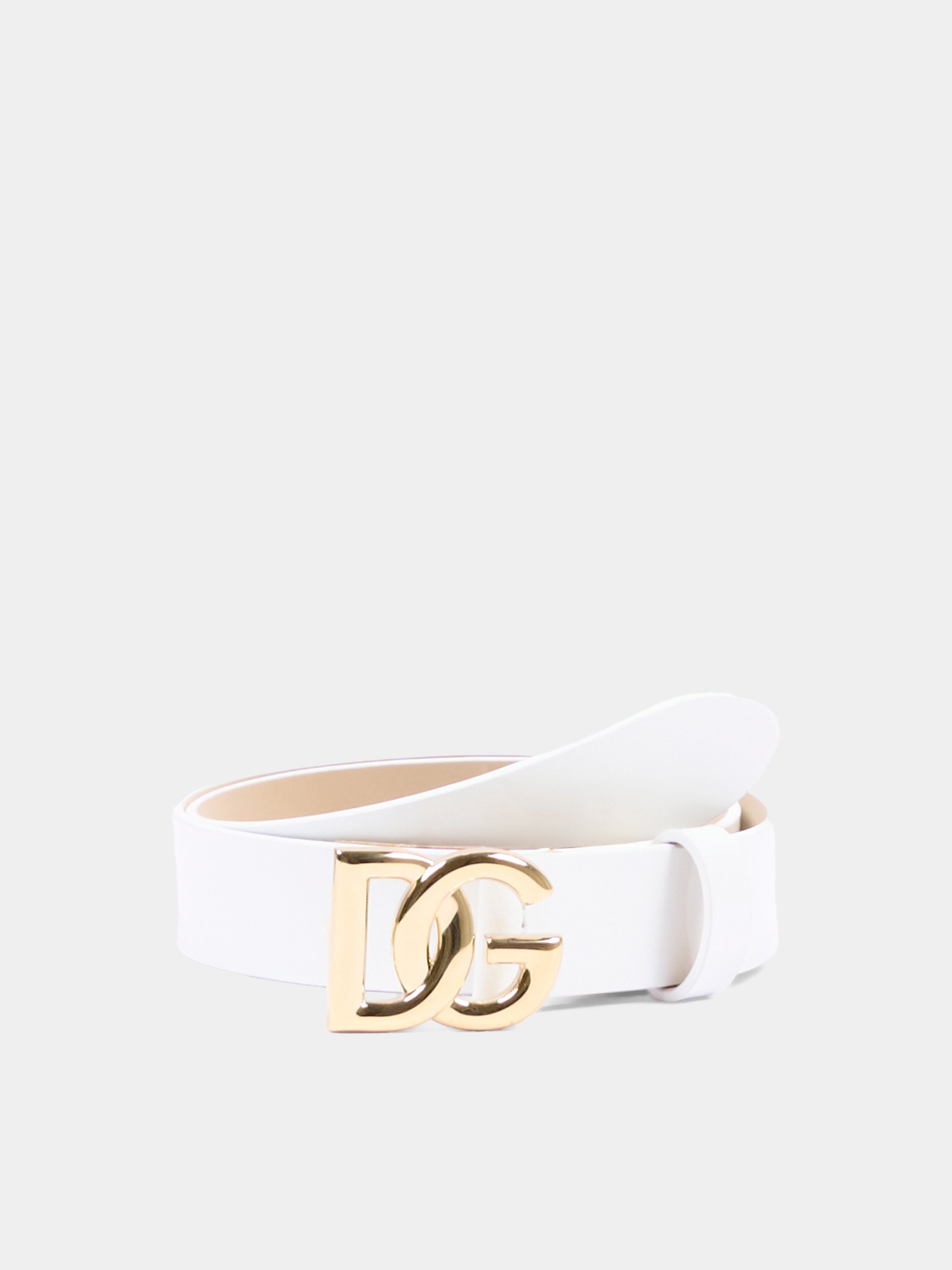 Cintura bianca per bambina con logo,Dolce & Gabbana Kids,EE0068 A1067 87682