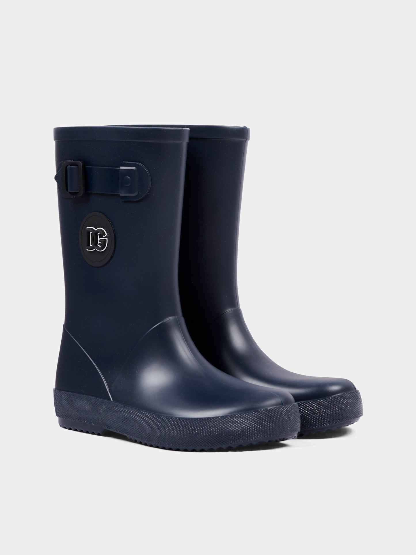 Stivali pioggia blu per bambini con logo,Dolce & Gabbana Kids,DD0323 AA615 80650