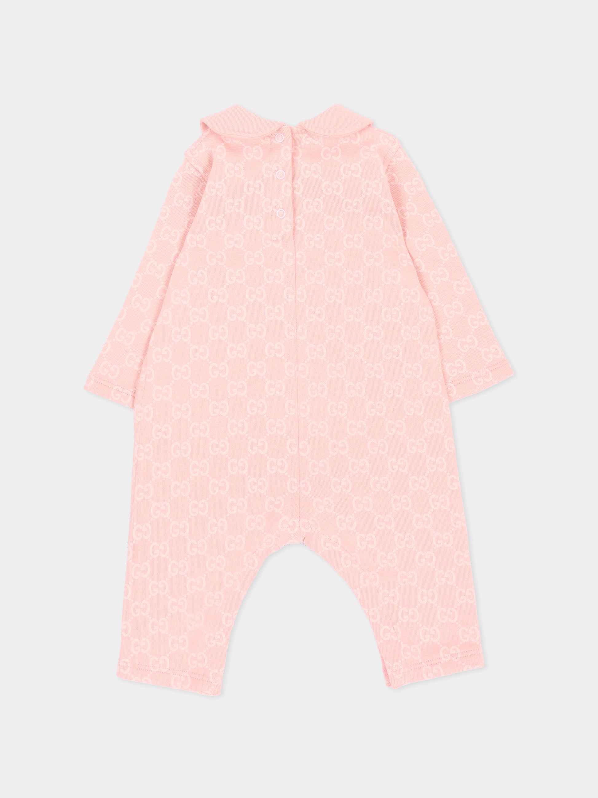 Set tutina rosa per neonata monogramma GG,Gucci Kids,864661 XJHVT 5967