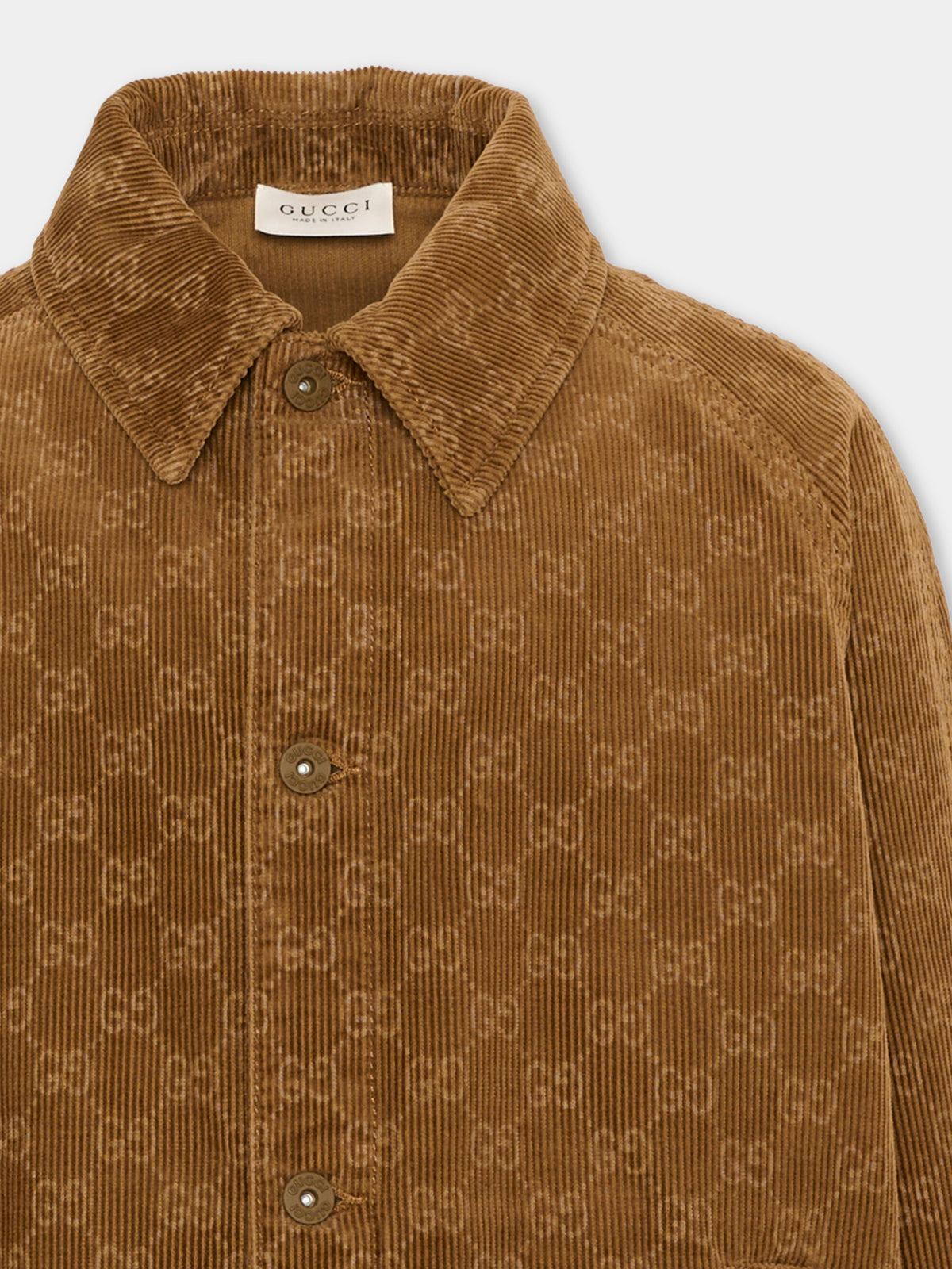Giubbotto marrone per bambino con monogram GG,Gucci Kids,864933 XDDF9 2230