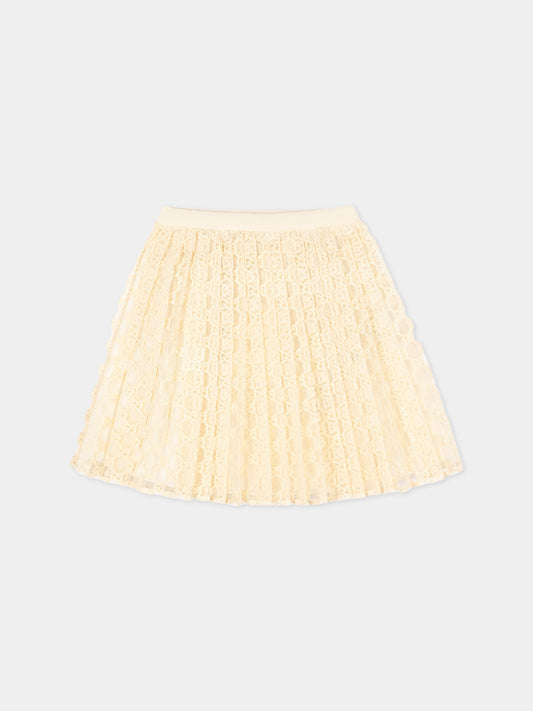 Gonna avorio per neonata con GG,Gucci Kids,866694 ZAUXY 9701