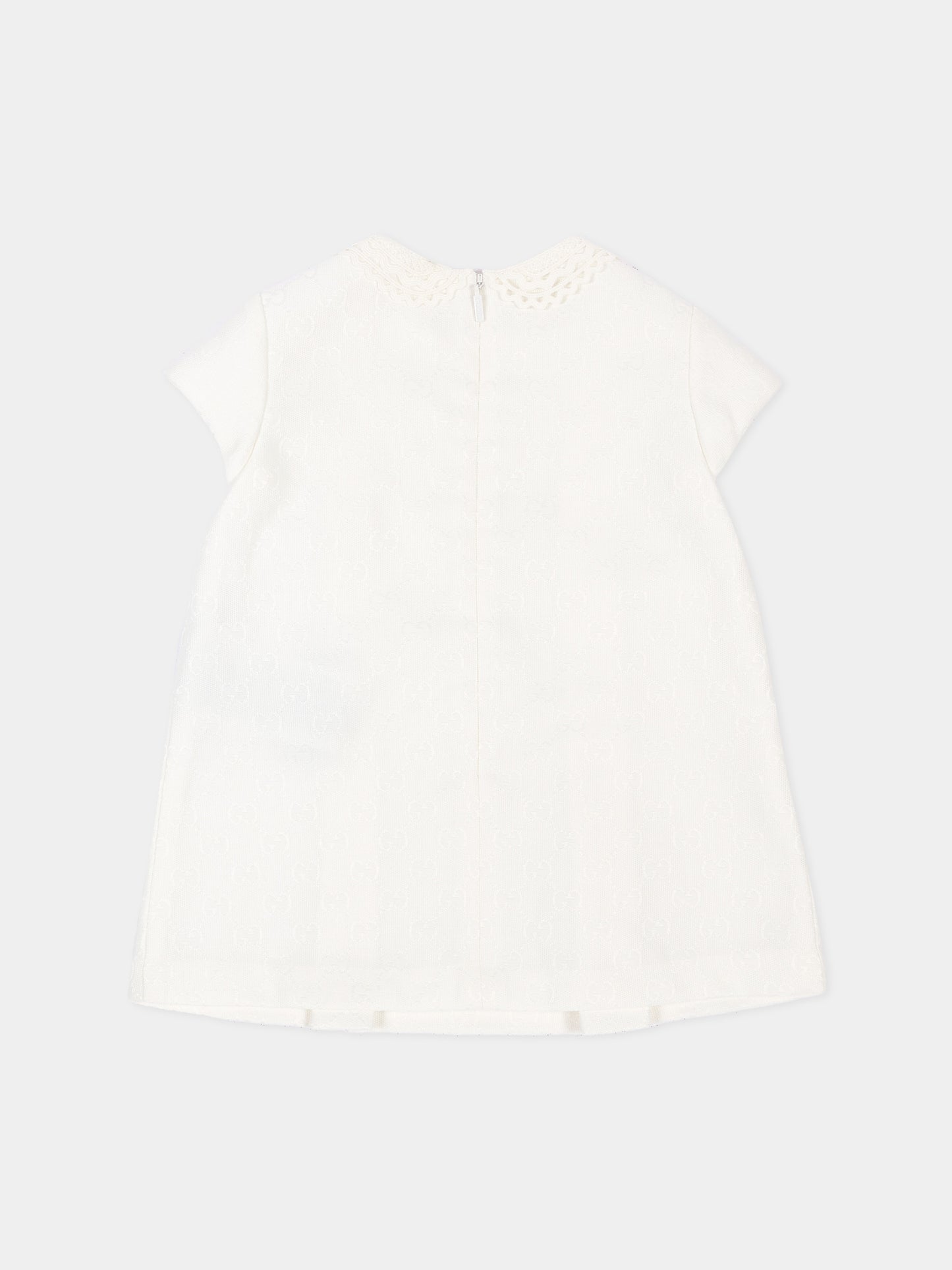 Abito elegante avorio per neonata GG,Gucci Kids,866683 XWA9R 9799