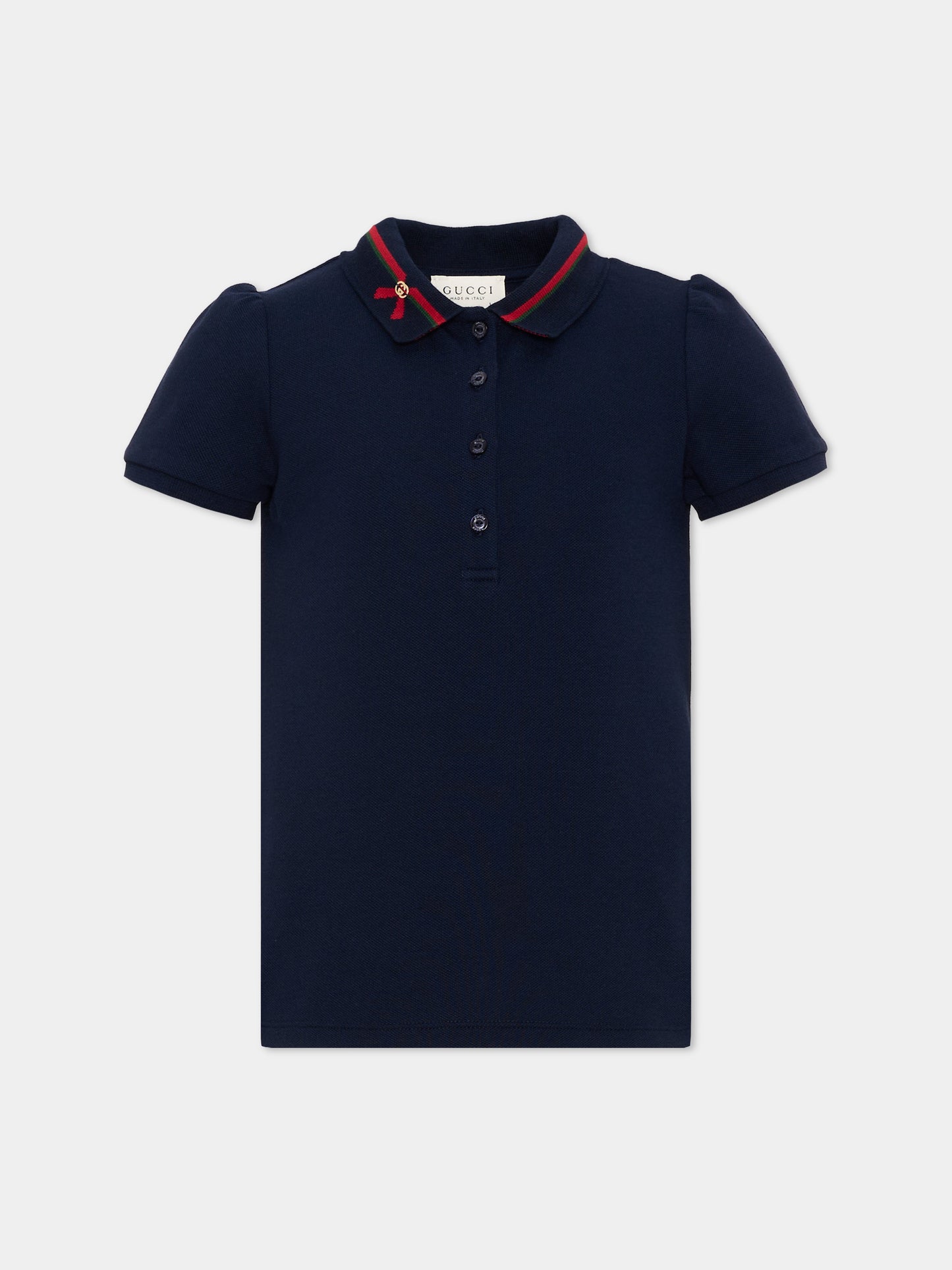 Polo a manica corta blu per bambina