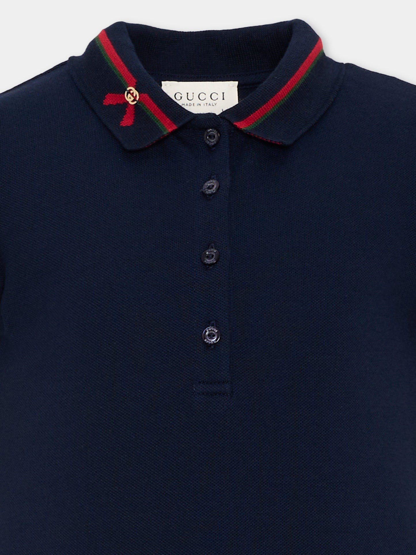 Polo a manica corta blu per bambina