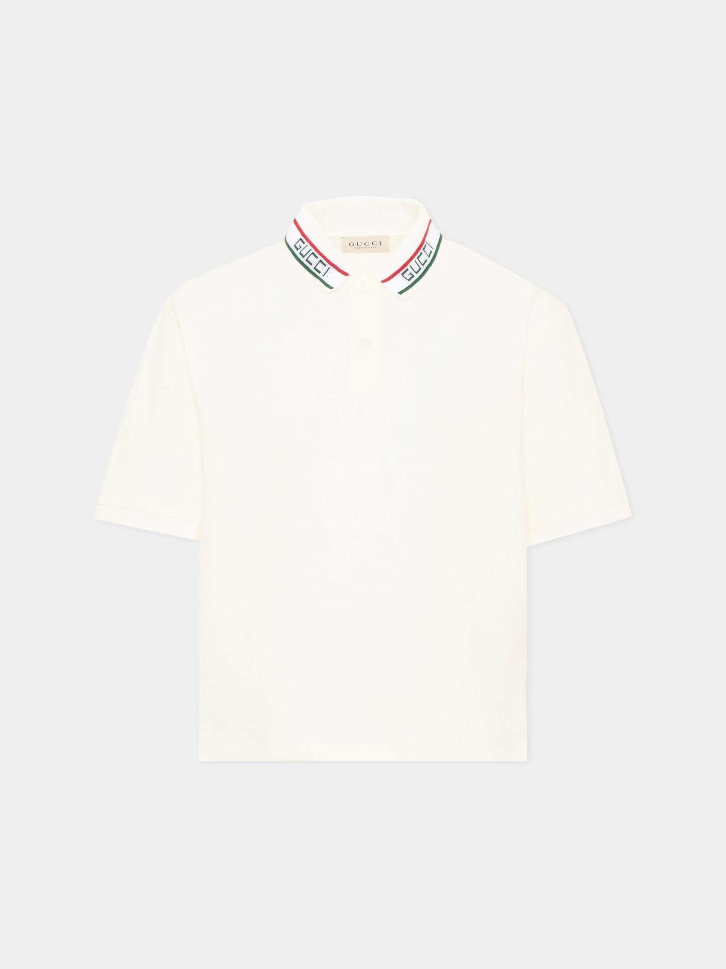Polo a manica corta bianca per bambino logo