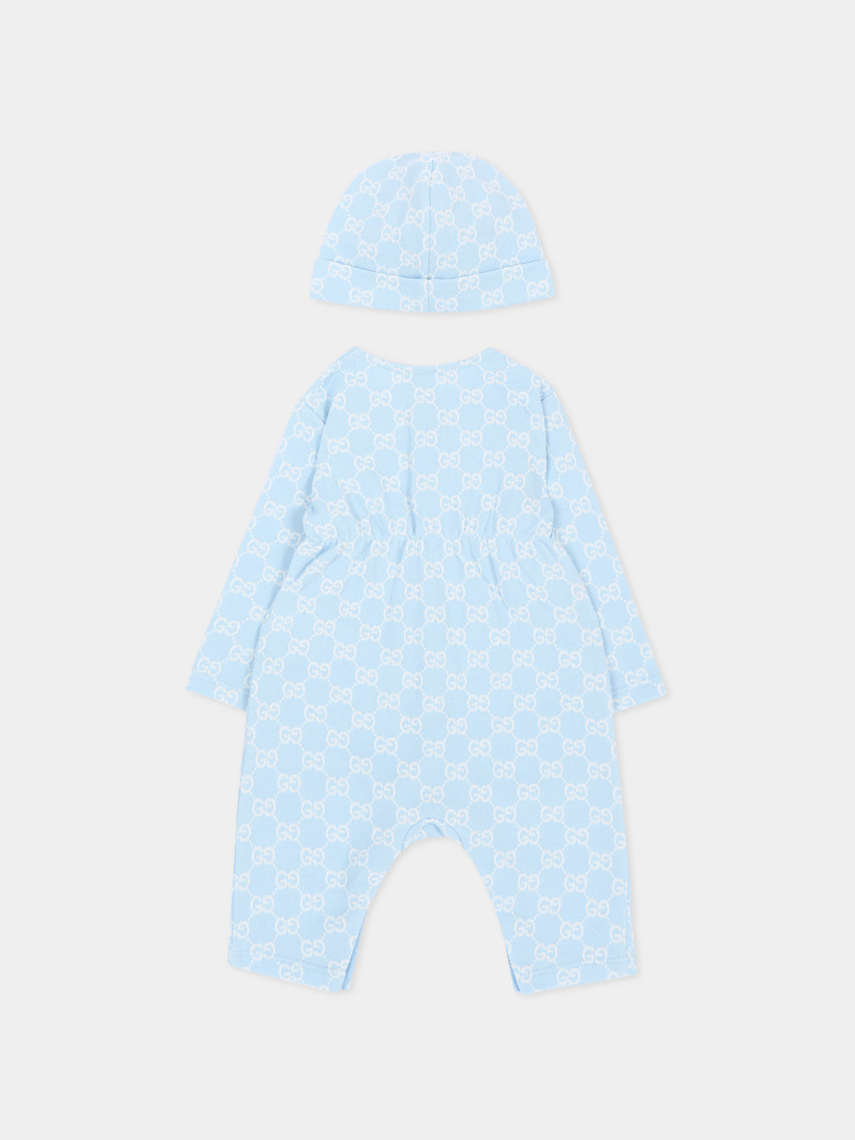 Baby Boy blue romper with GG monogram