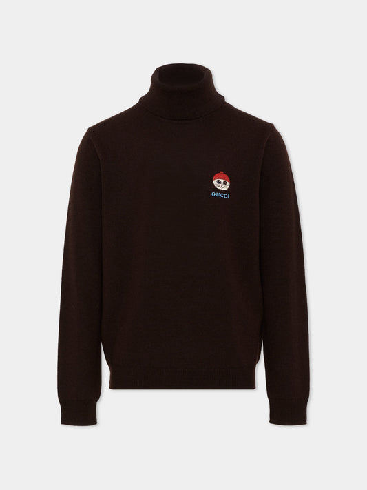Dolcevita marrone per bambini con logo