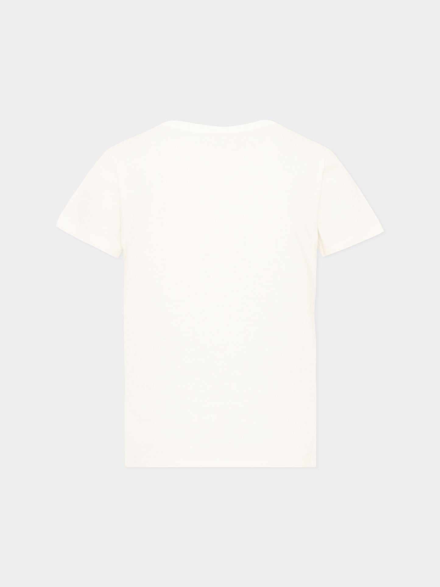 T-shirt a manica corta avorio per bambino logo