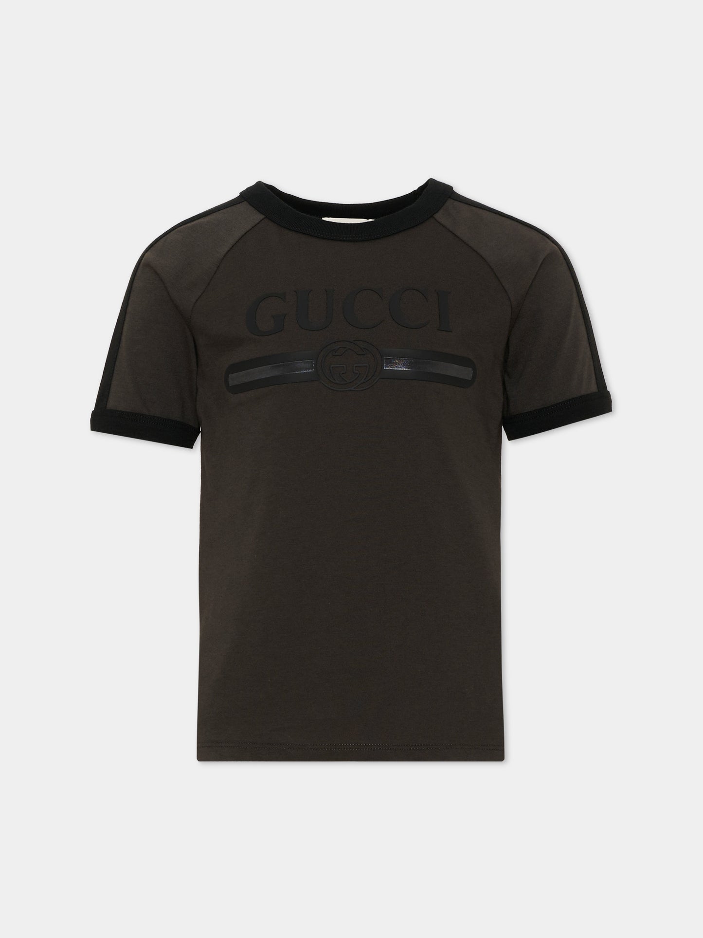 T-shirt nera per bambini con logo