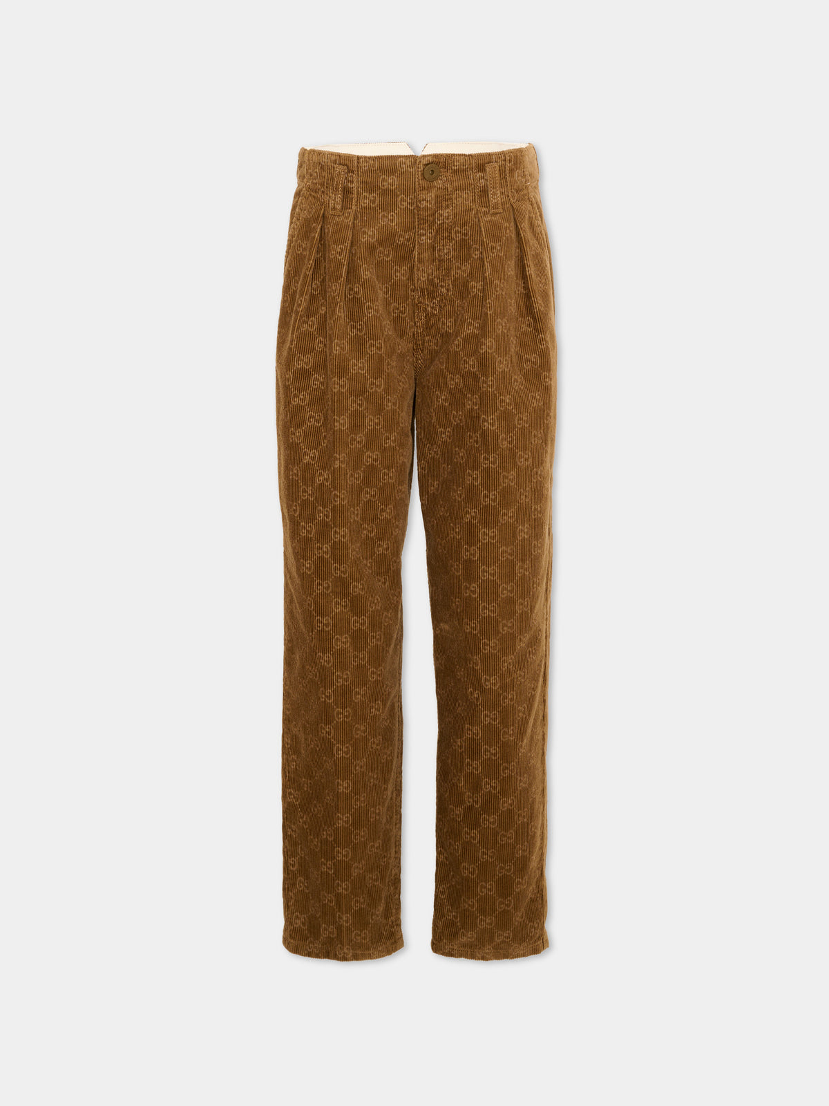 Pantalone marrone per bambino con monogram GG,Gucci Kids,864939 XDDF9 2230