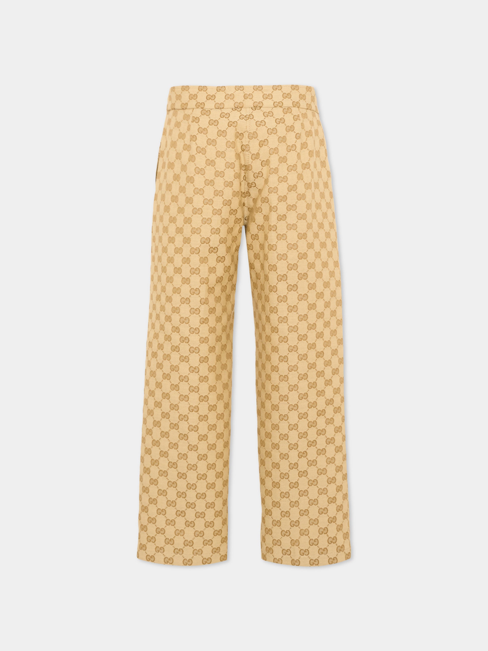 Pantalone beige monogramma GG per bambina,Gucci Kids,866669 XWA9A 2061