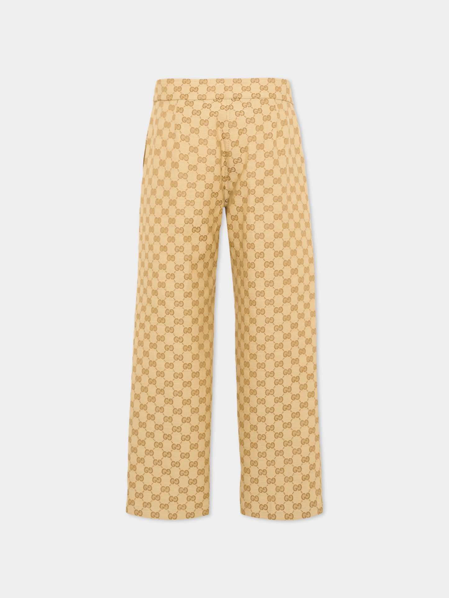 Pantalone beige monogramma GG per bambina