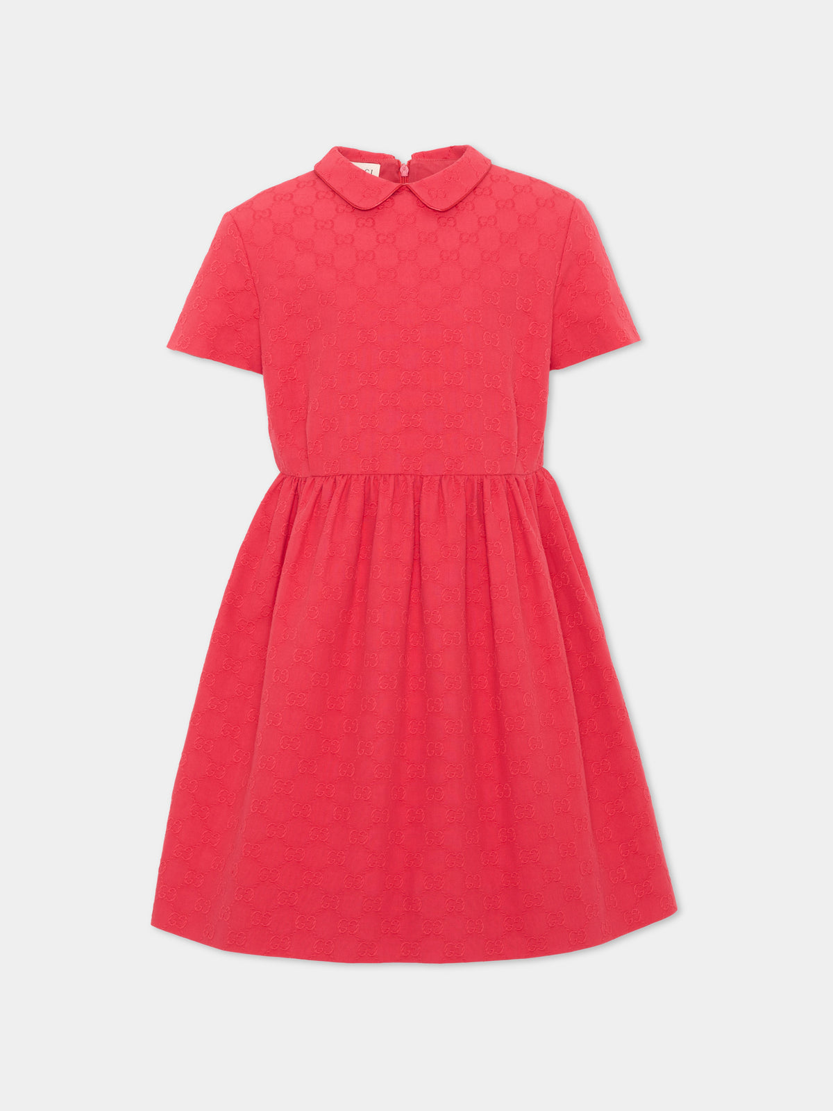 Vestito a manica corta rosso per bambina con monogram GG,Gucci Kids,866455 ZASYD 6137