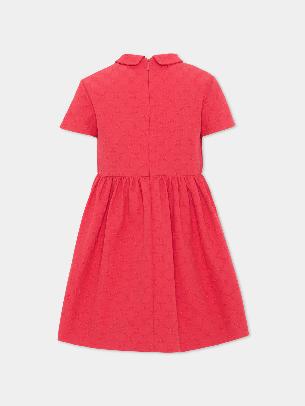Vestito a manica corta rosso per bambina con monogram GG,Gucci Kids,866455 ZASYD 6137