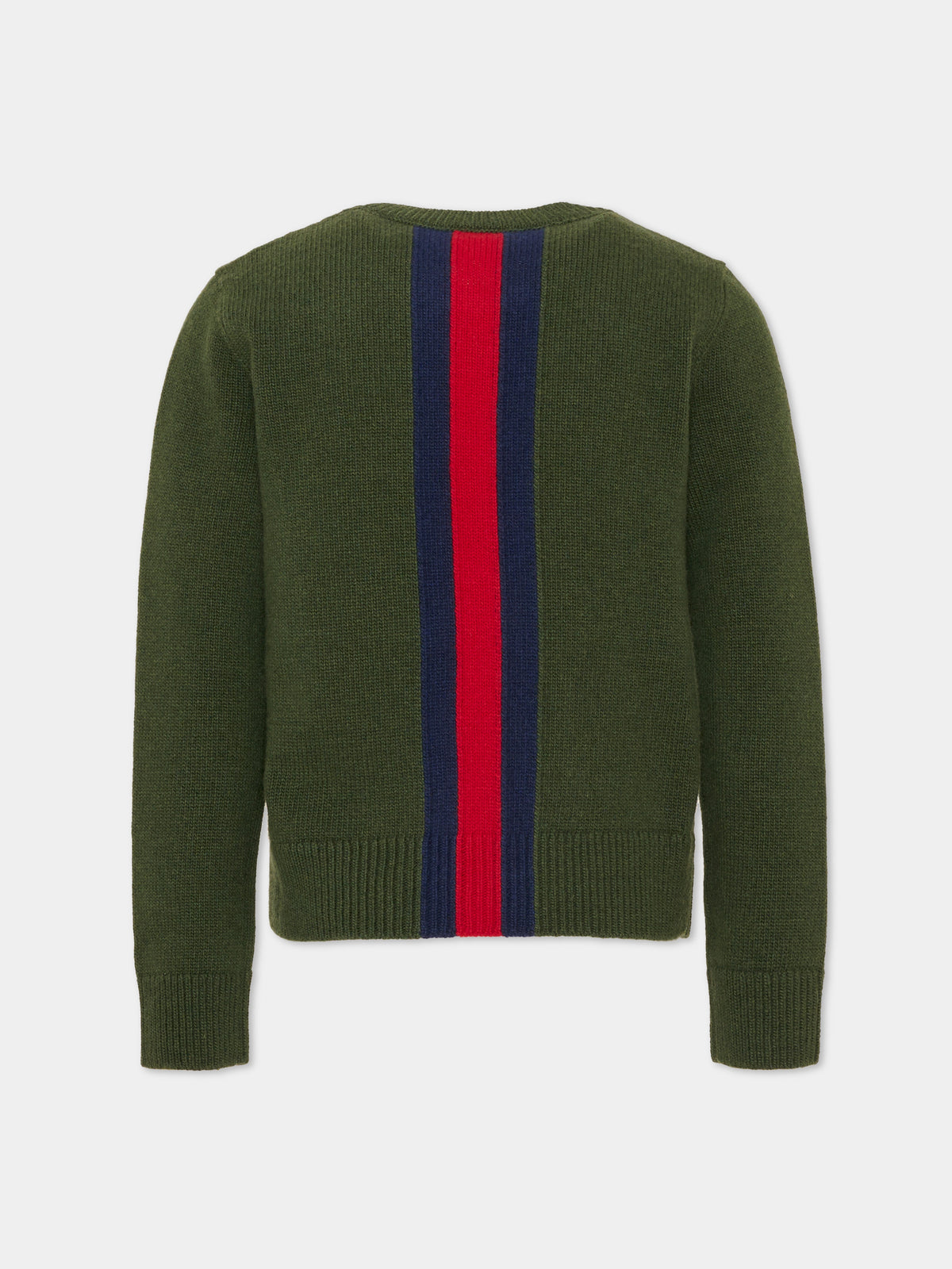 Maglione verde per bambini con dettaglio Web,Gucci Kids,867433 XKFNR 3008