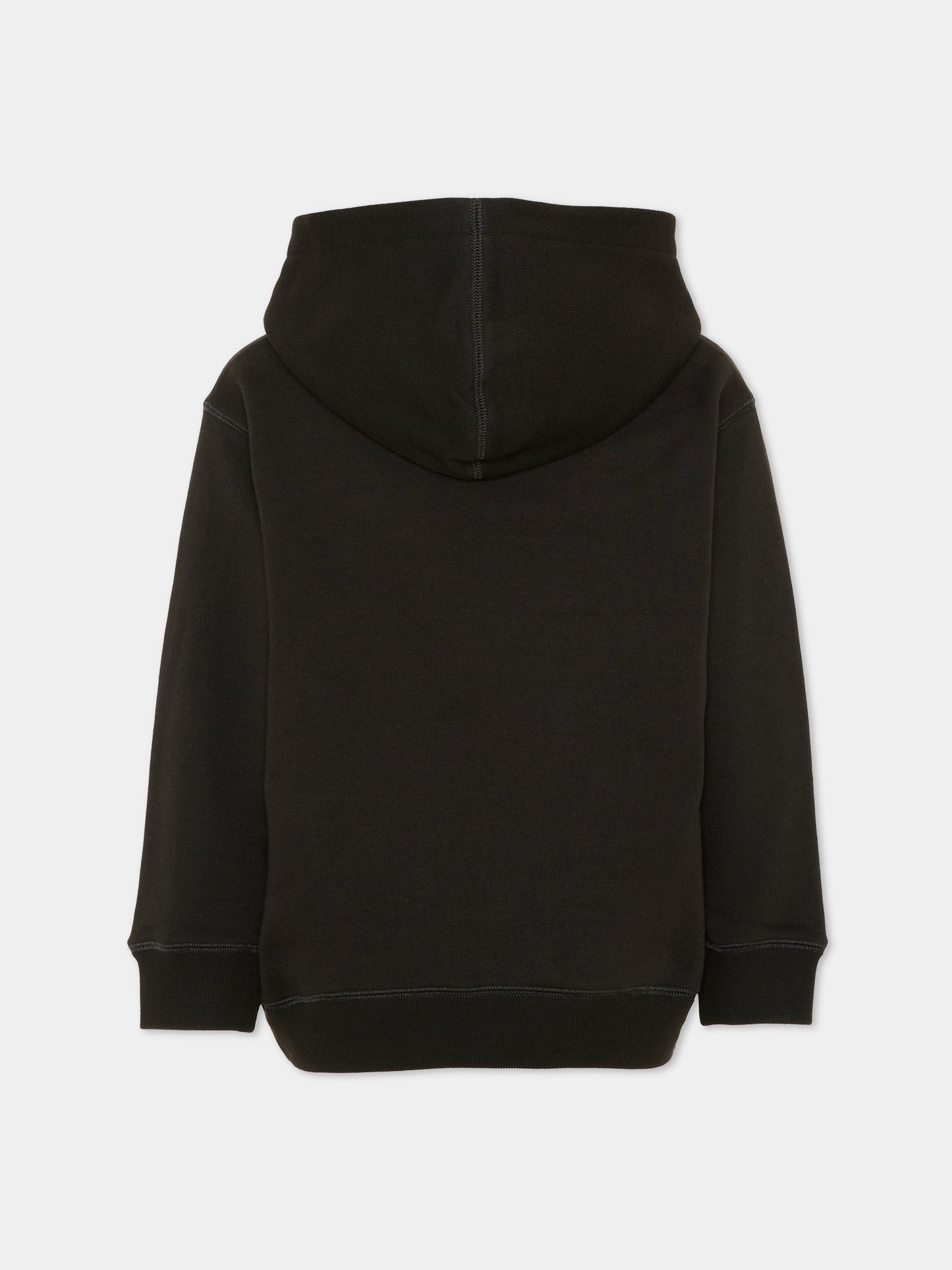 Felpa con cappuccio nera con logo