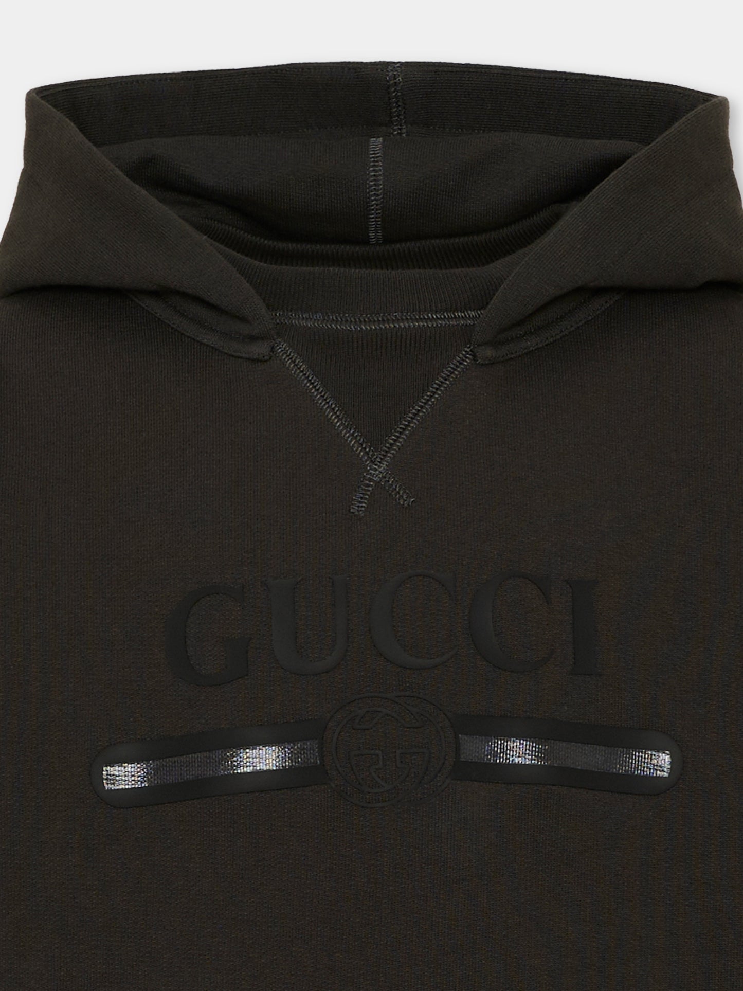 Felpa con cappuccio nera con logo