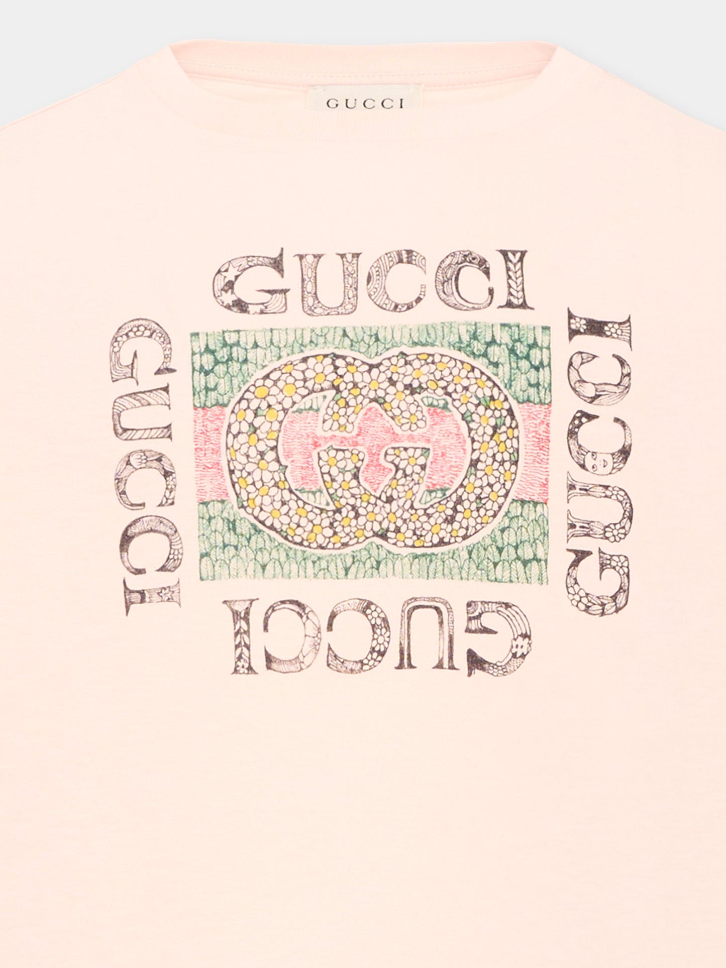 T-shirt a manica lunga rosa per bambina logo
