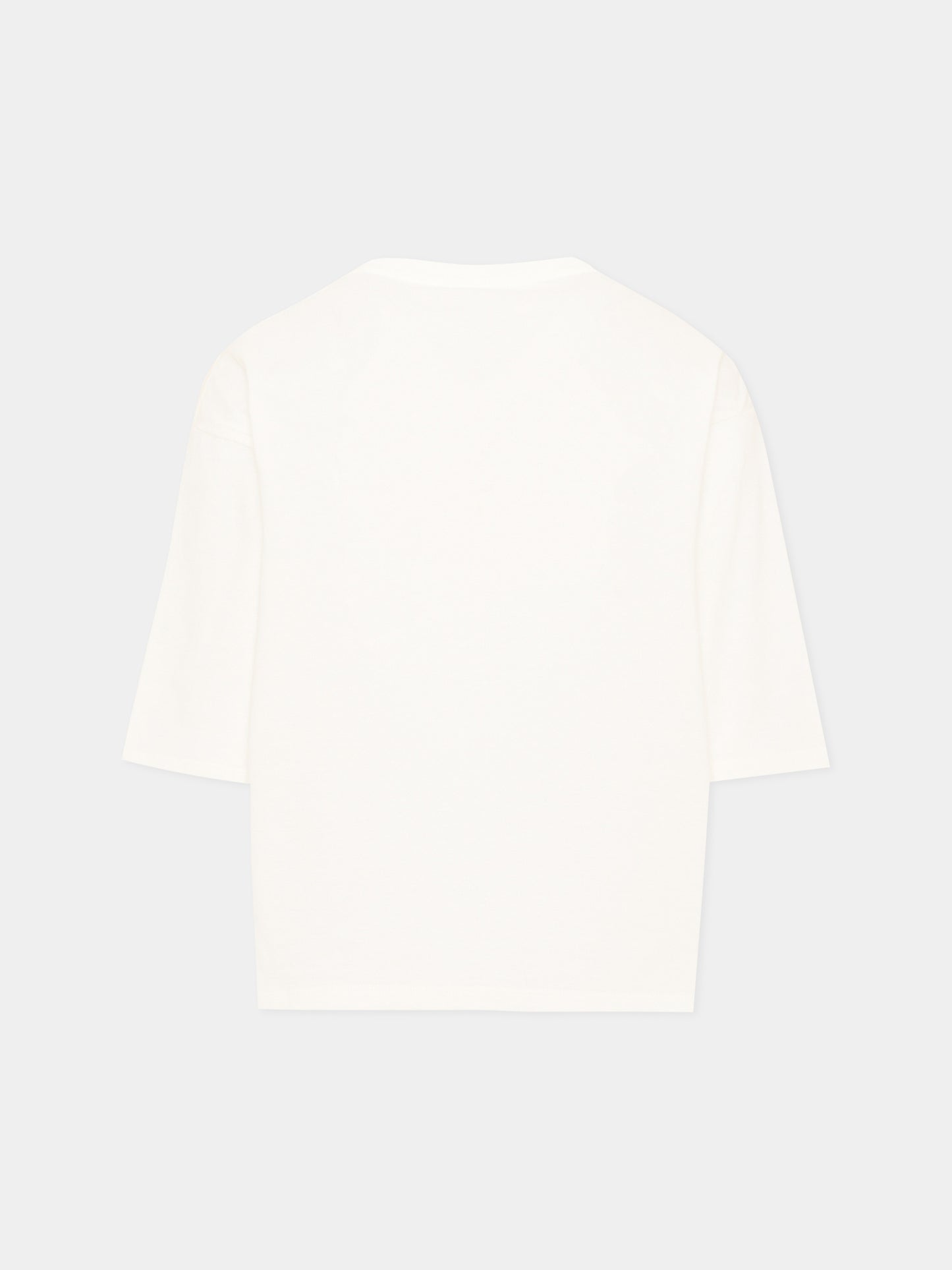 T-shirt a manica lunga avorio per bambina logo