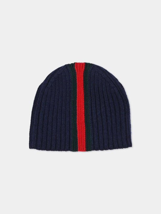 Blue hat for newborn with Web
